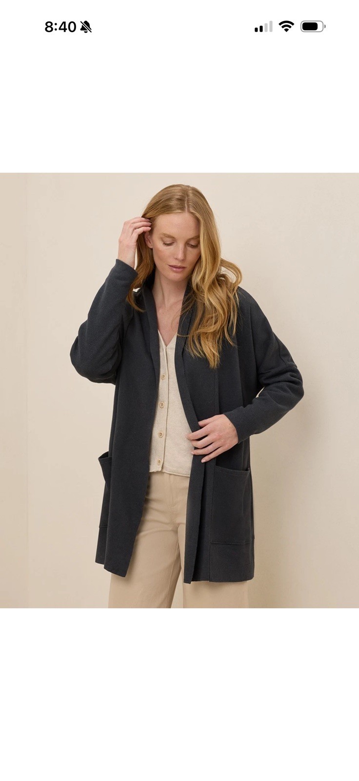Pact Women\'s Airplane Wrap Cardigan Large Charcoal Heather Top Outerwear Pact Women\'s Airplane Wrap Cardigan Large Charcoal Heather Top Outerwear