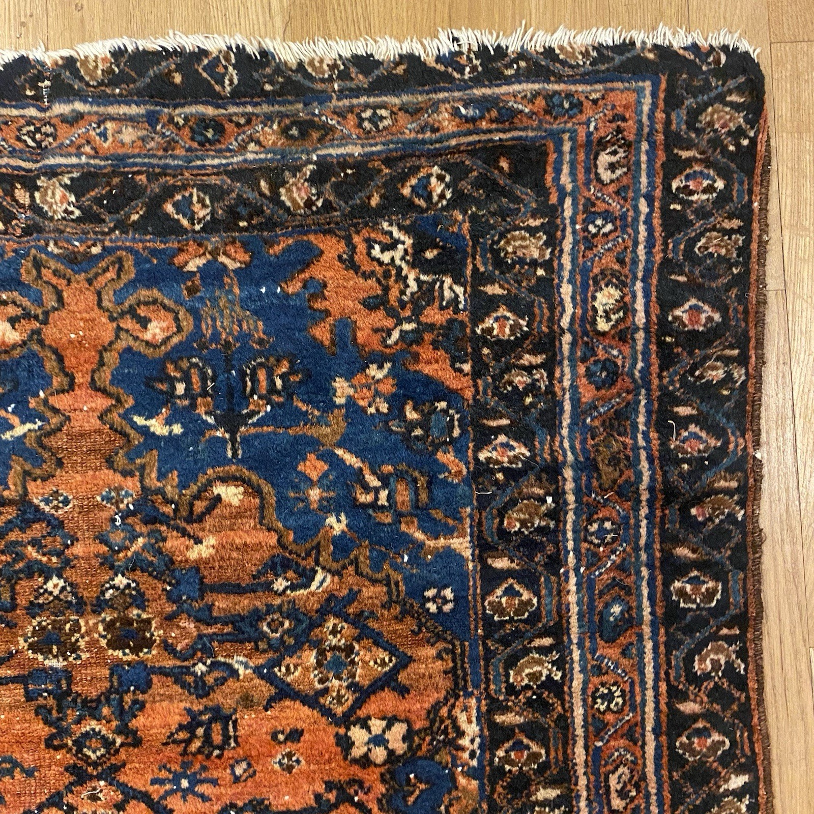 Vintage Rug 3\' 1 x 4\' 9 Terracotta Orange Hand Knotted Oriental Rug Vintage Rug 3\' 1 x 4\' 9 Terracotta Orange Hand Knotted Oriental Rug