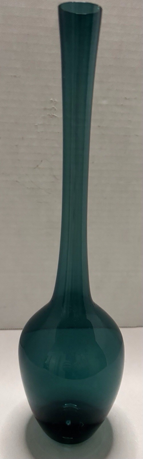 Vintage Teal Green Glass Bud Vase with Bulbous Lower Body Delicate 11” Tall Vintage Teal Green Glass Bud Vase with Bulbous Lower Body Delicate 11” Tall