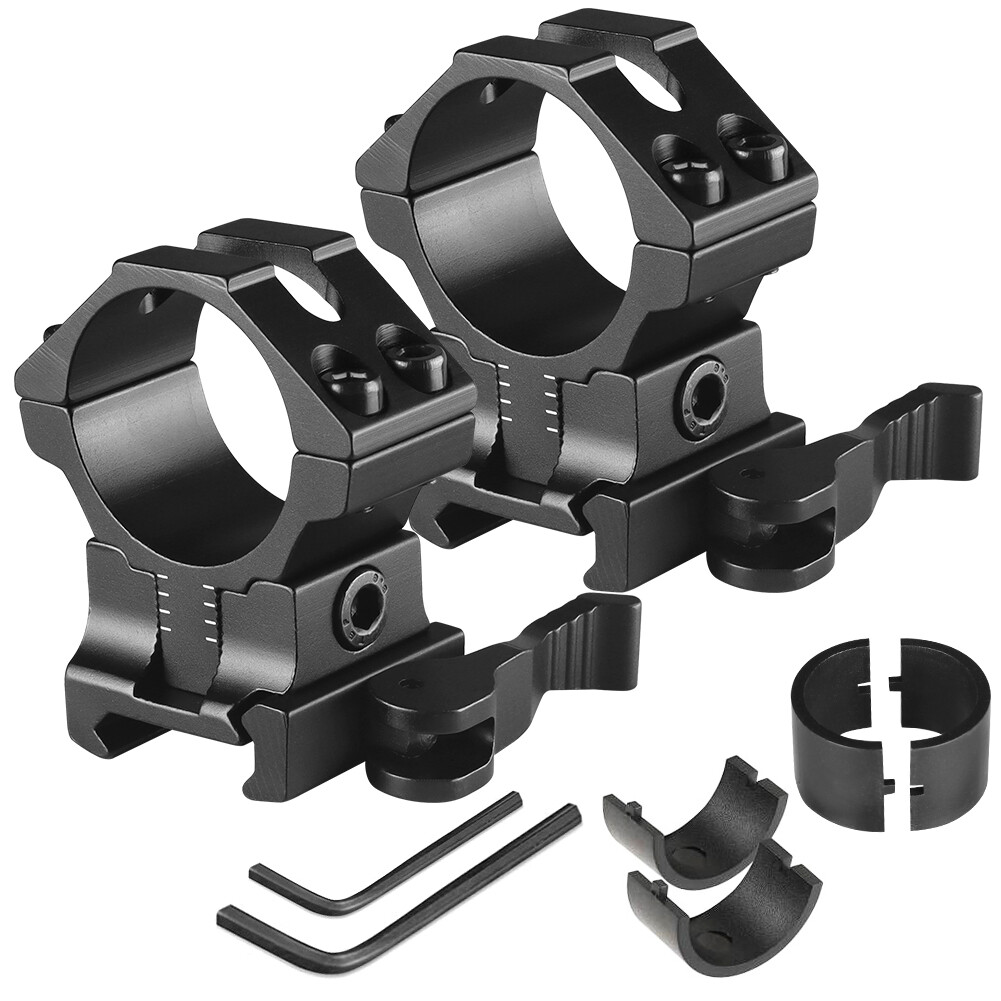2pcs QD Adjustable Height scope mount precision Picatinny Scope Ring 1''/30mm 