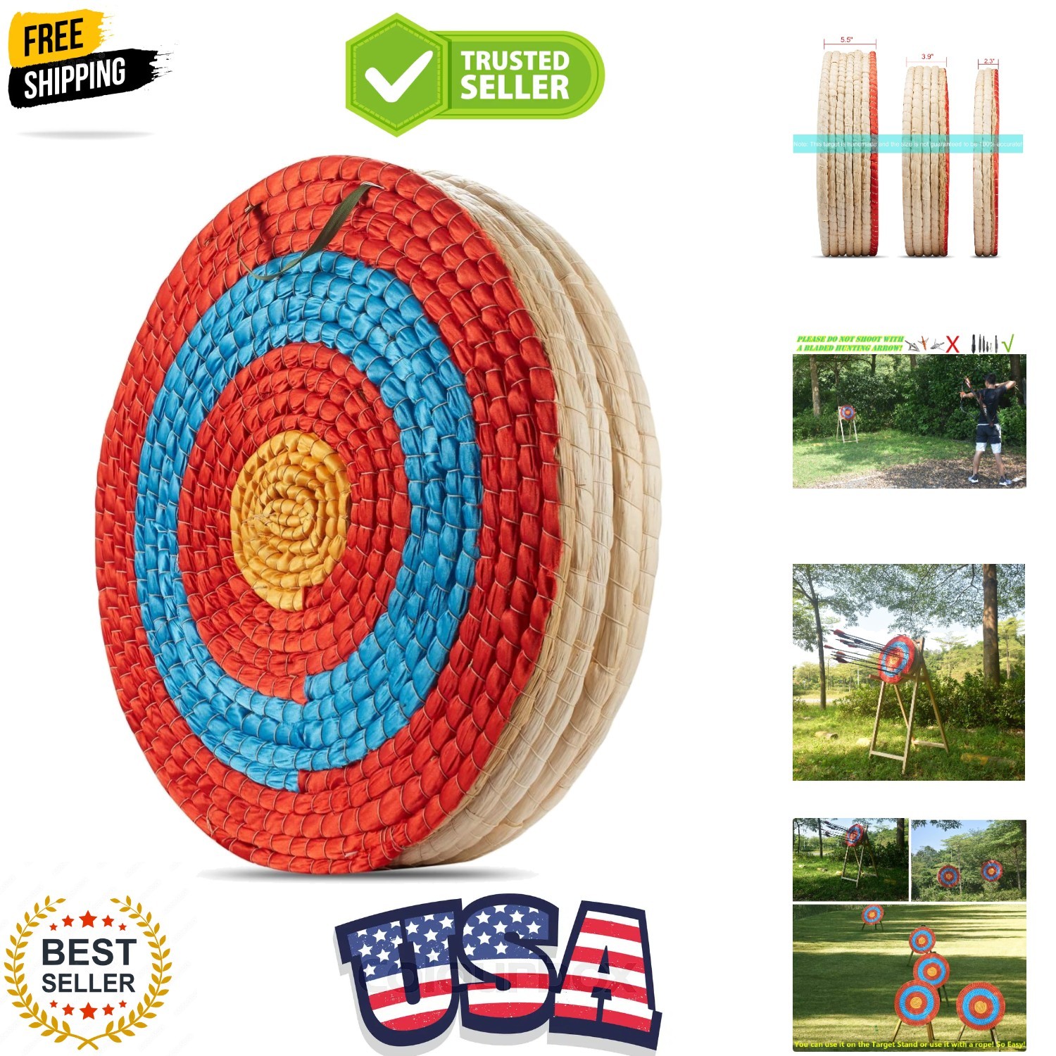 Traditional Hand-Made Straw Archery Target,Arrow Target for Recurve Bow Longb... Traditional Hand-Made Straw Archery Target,Arrow Target for Recurve Bow Longb...