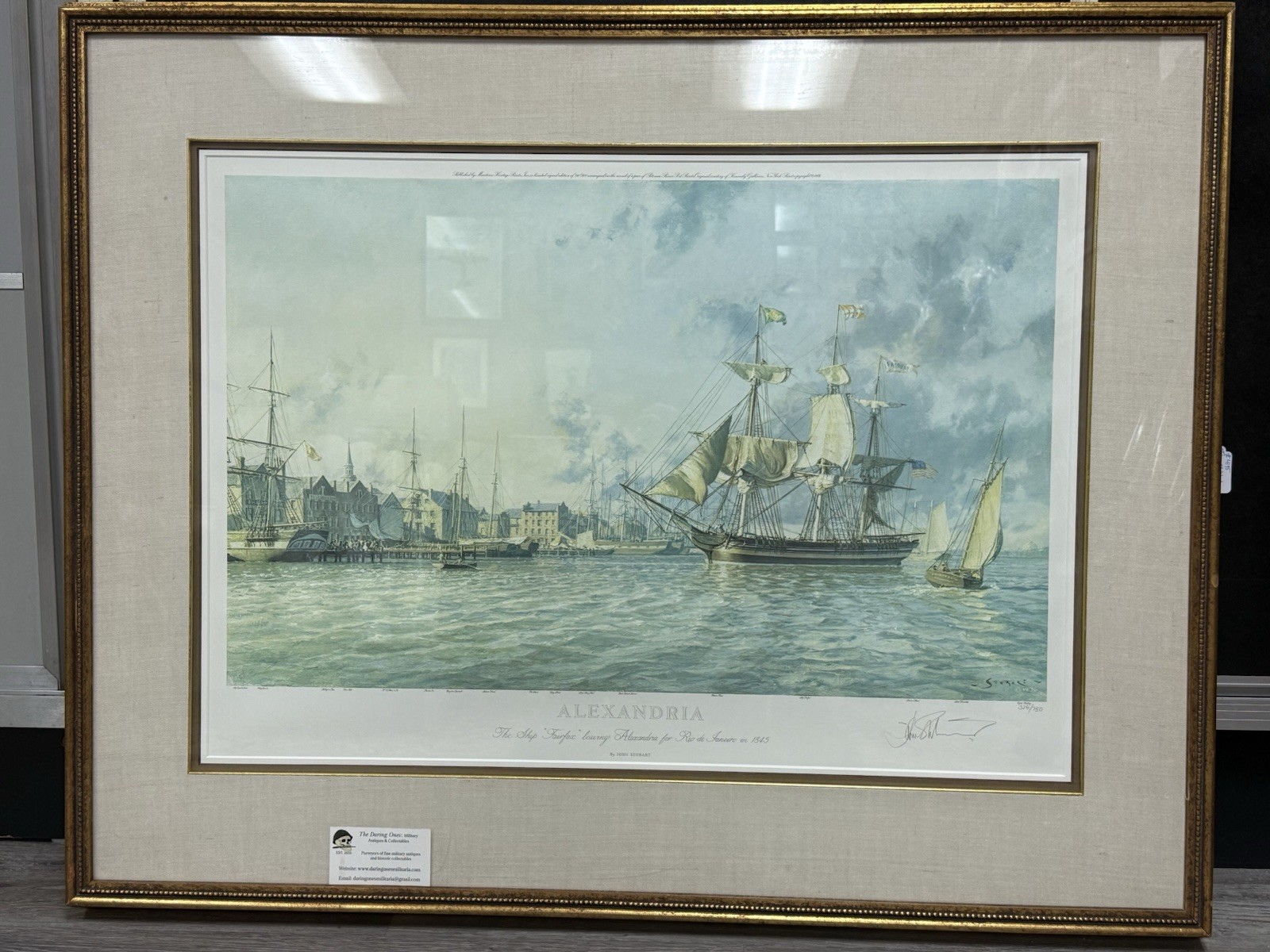 Original Vintage John Stobart Signed Lithograph “Alexandria” 326/750 Nautical