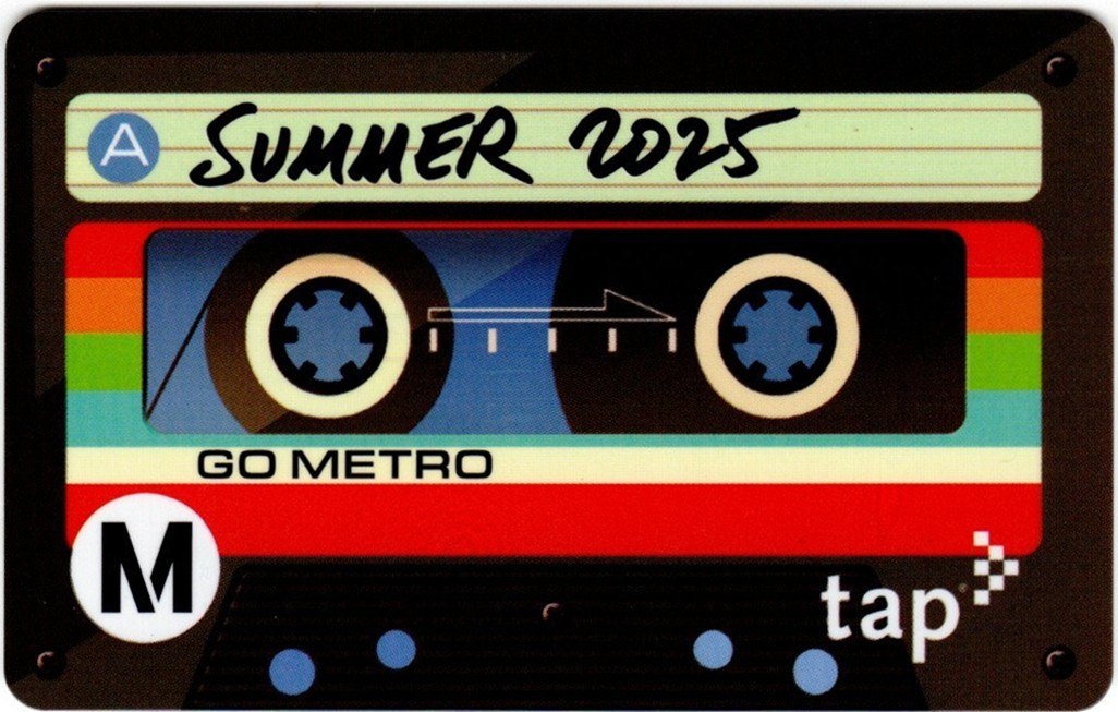 Metro TAP Card SUMMER 2025 Cassette Tape L.A. Bus Subway Train Transit Fare Card Metro TAP Card SUMMER 2025 Cassette Tape L.A. Bus Subway Train Transit Fare Card