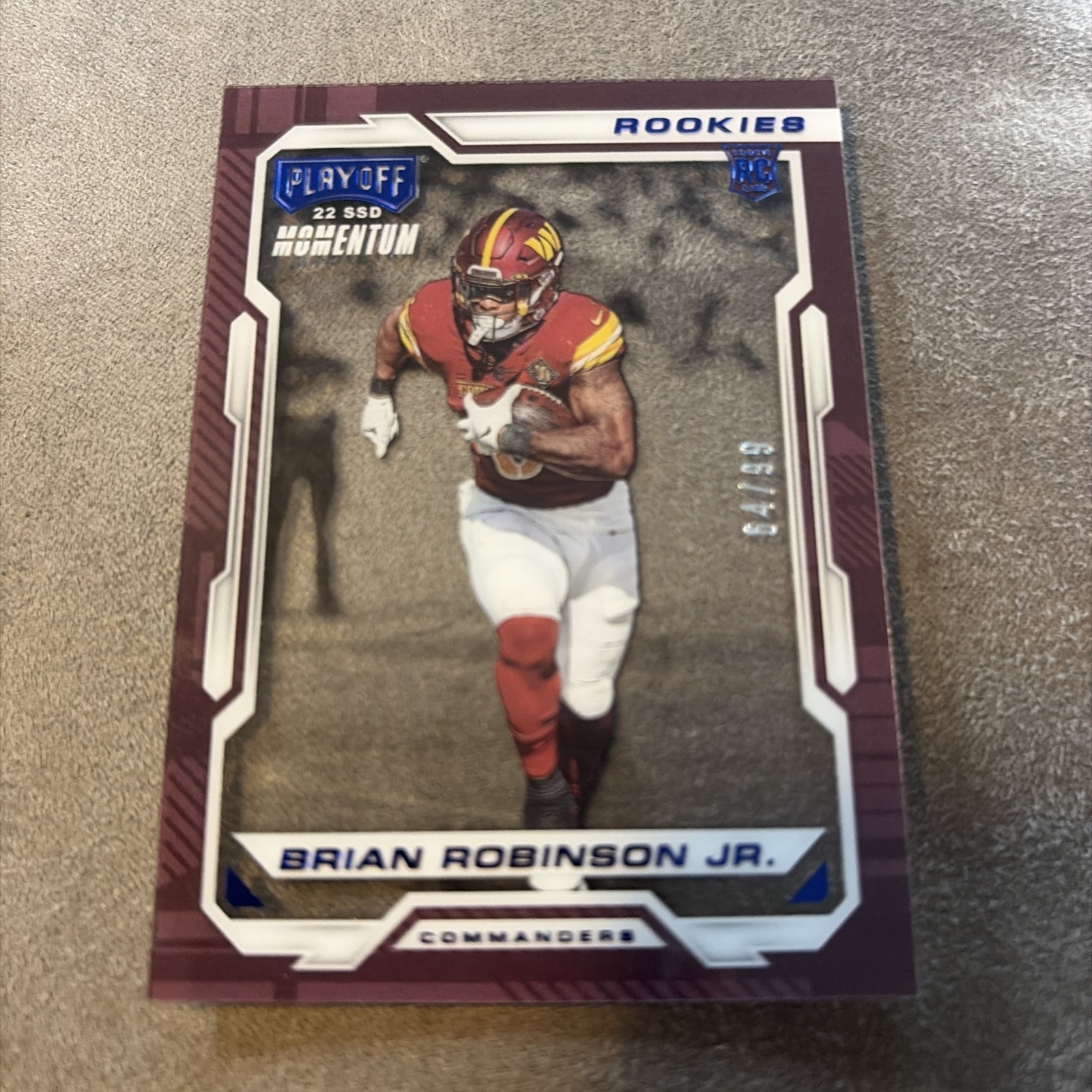 2022 Panini Chronicles Playoff - Blue Brian Robinson Jr. #PMR-25 Rookie Card /99