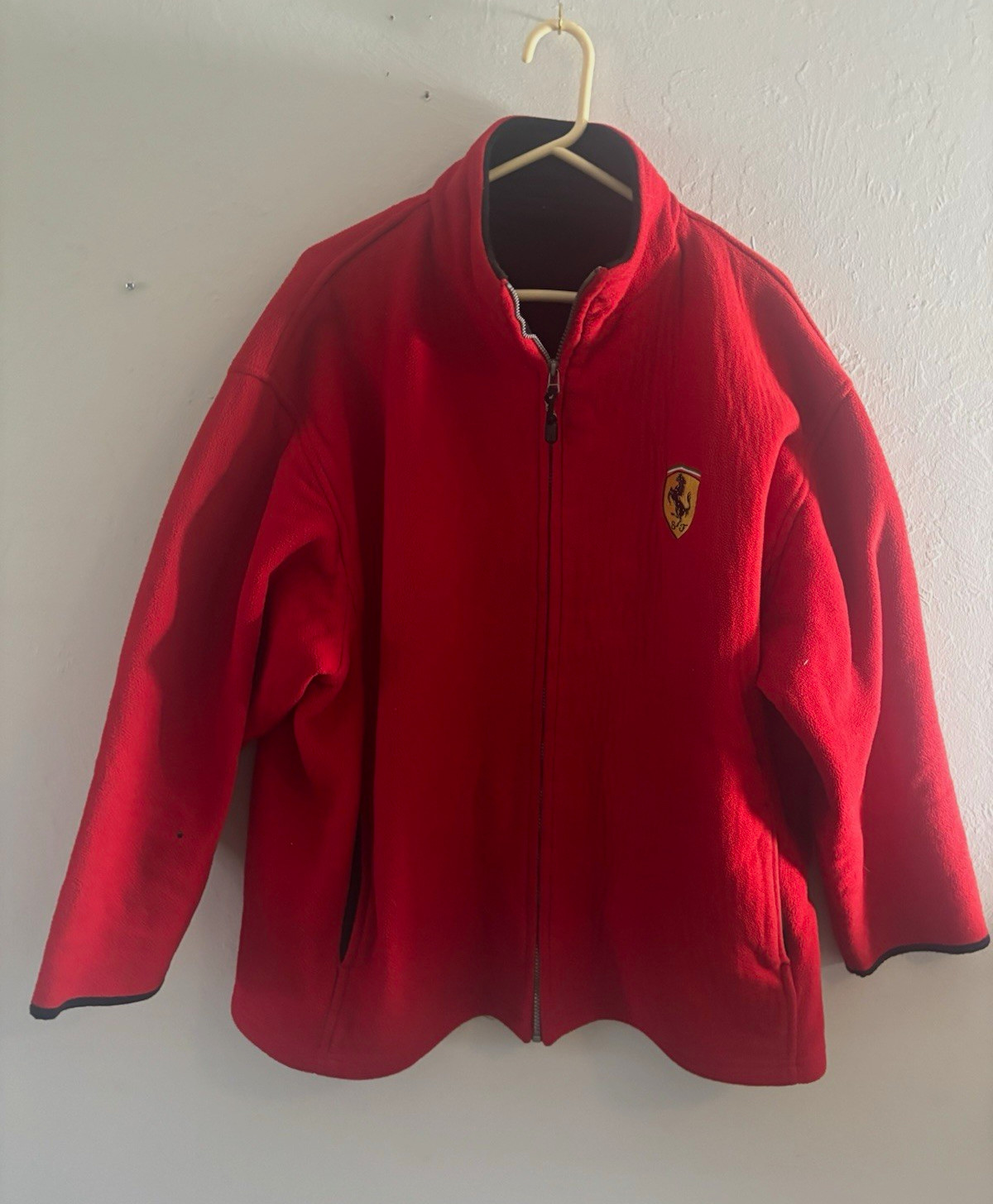 Vintage 90s Ferrari F1 Racing Full-Zip Fleece Jacket Red XL/XXL Licensed Vintage 90s Ferrari F1 Racing Full-Zip Fleece Jacket Red XL/XXL Licensed