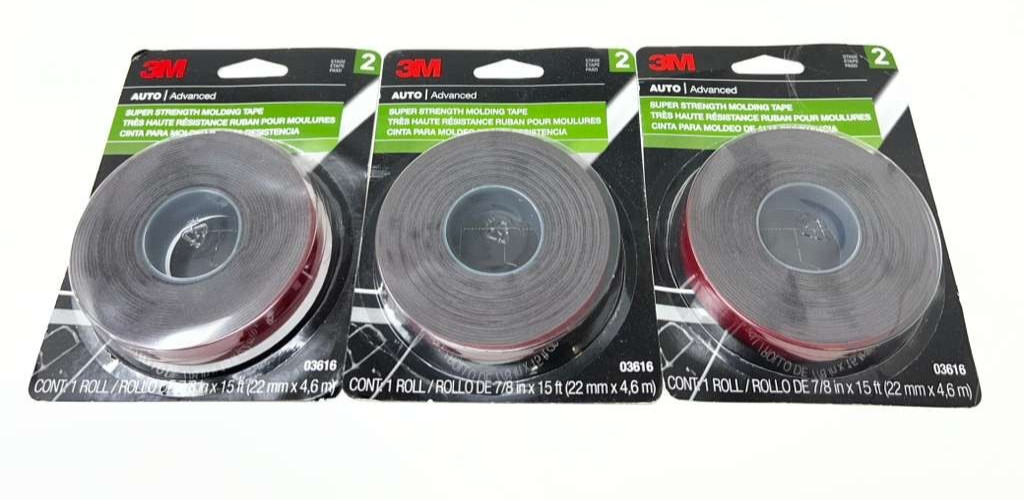 3M Auto Advanced Super Strength Molding Tape Lot of 3 Rolls 7/8 3M Auto Advanced Super Strength Molding Tape Lot of 3 Rolls 7/8