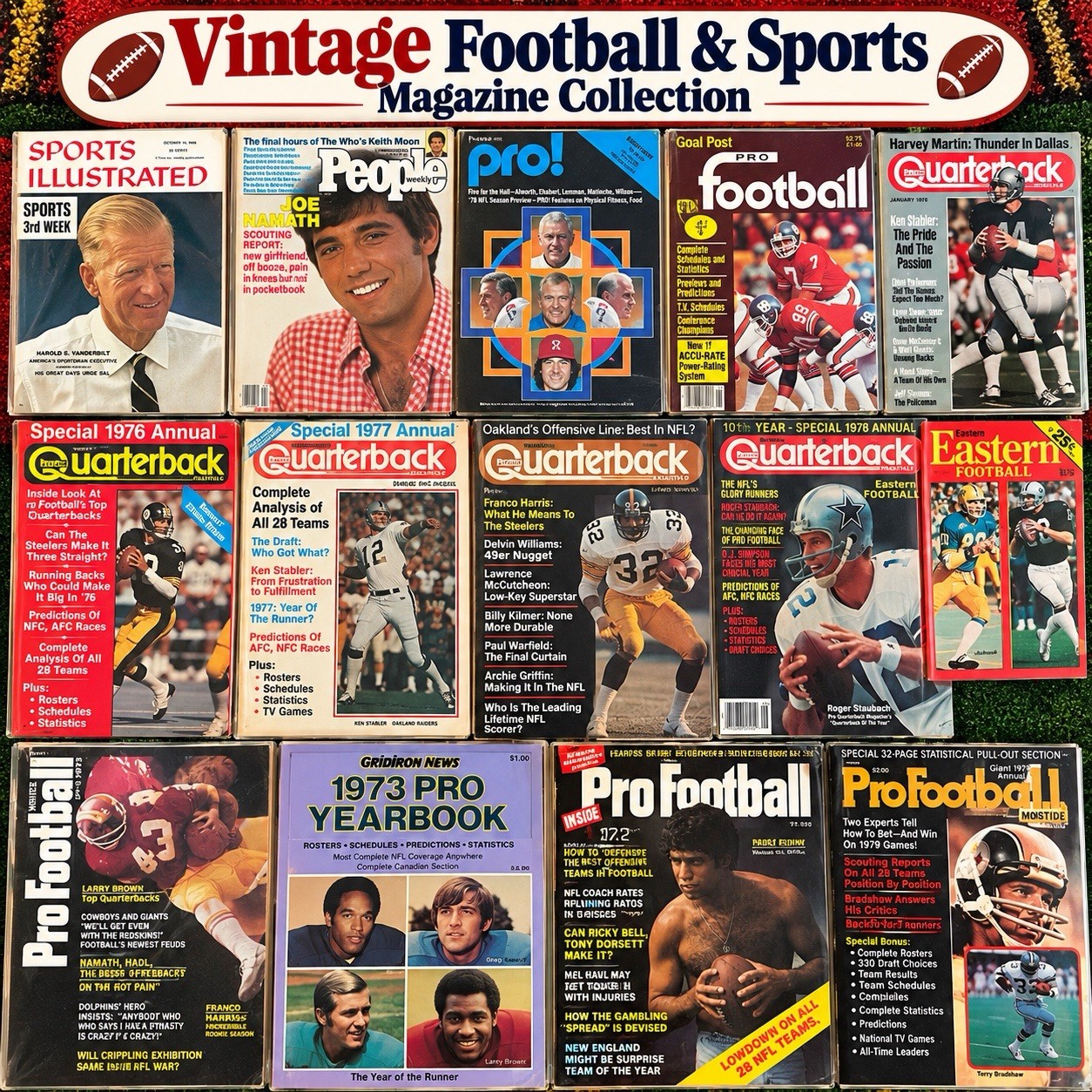 14 Vintage Football Magazines