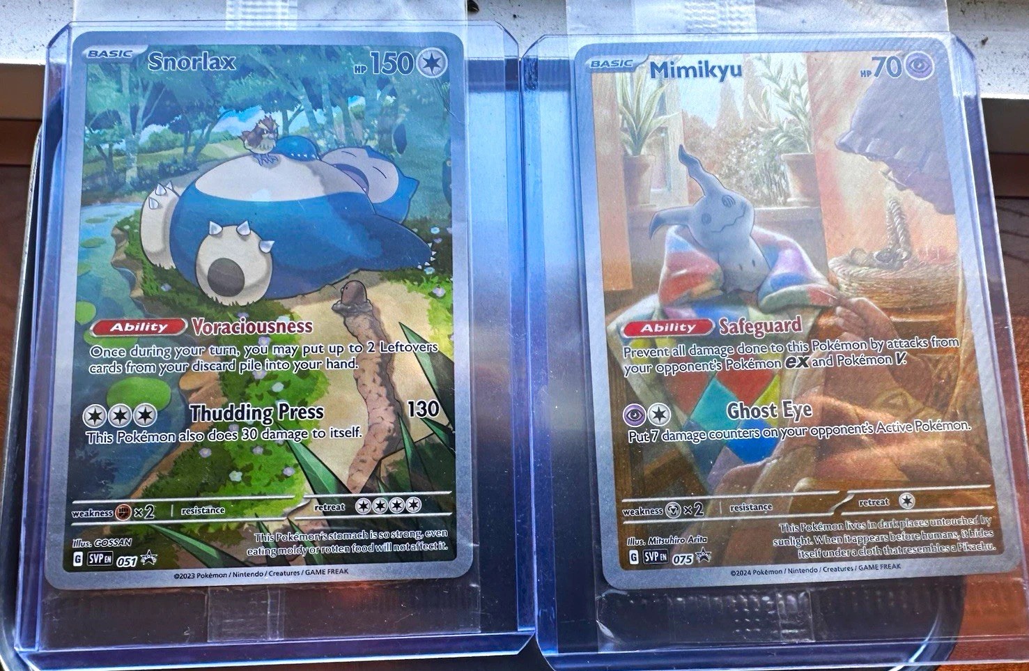 Pokemon TCG SVP Promo Holo Snorlax 051 & Mimikyu 075 Lot of 2 English Pokemon TCG SVP Promo Holo Snorlax 051 & Mimikyu 075 Lot of 2 English