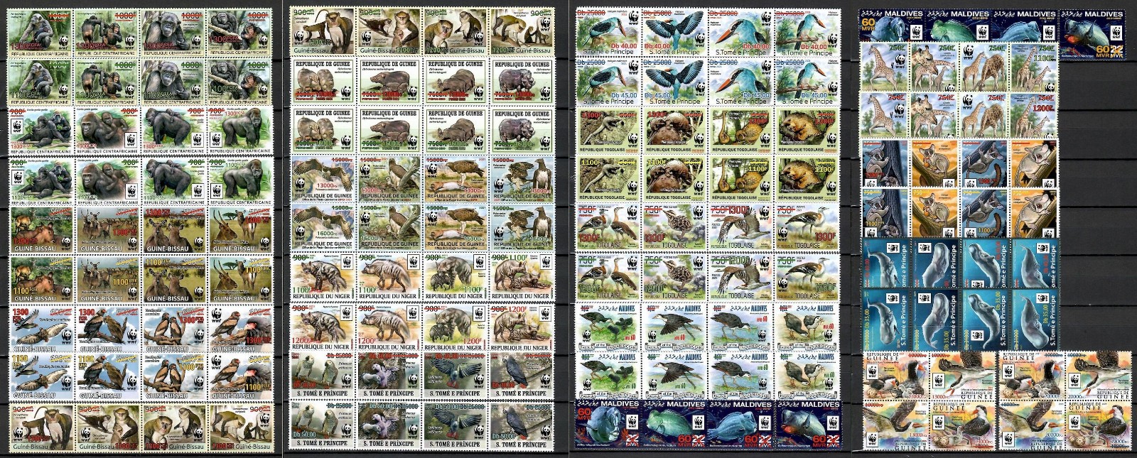 WWF 60. anniv. 2021 collection 36 sets / 7 countries CV Michel €678 MNH #CNA444