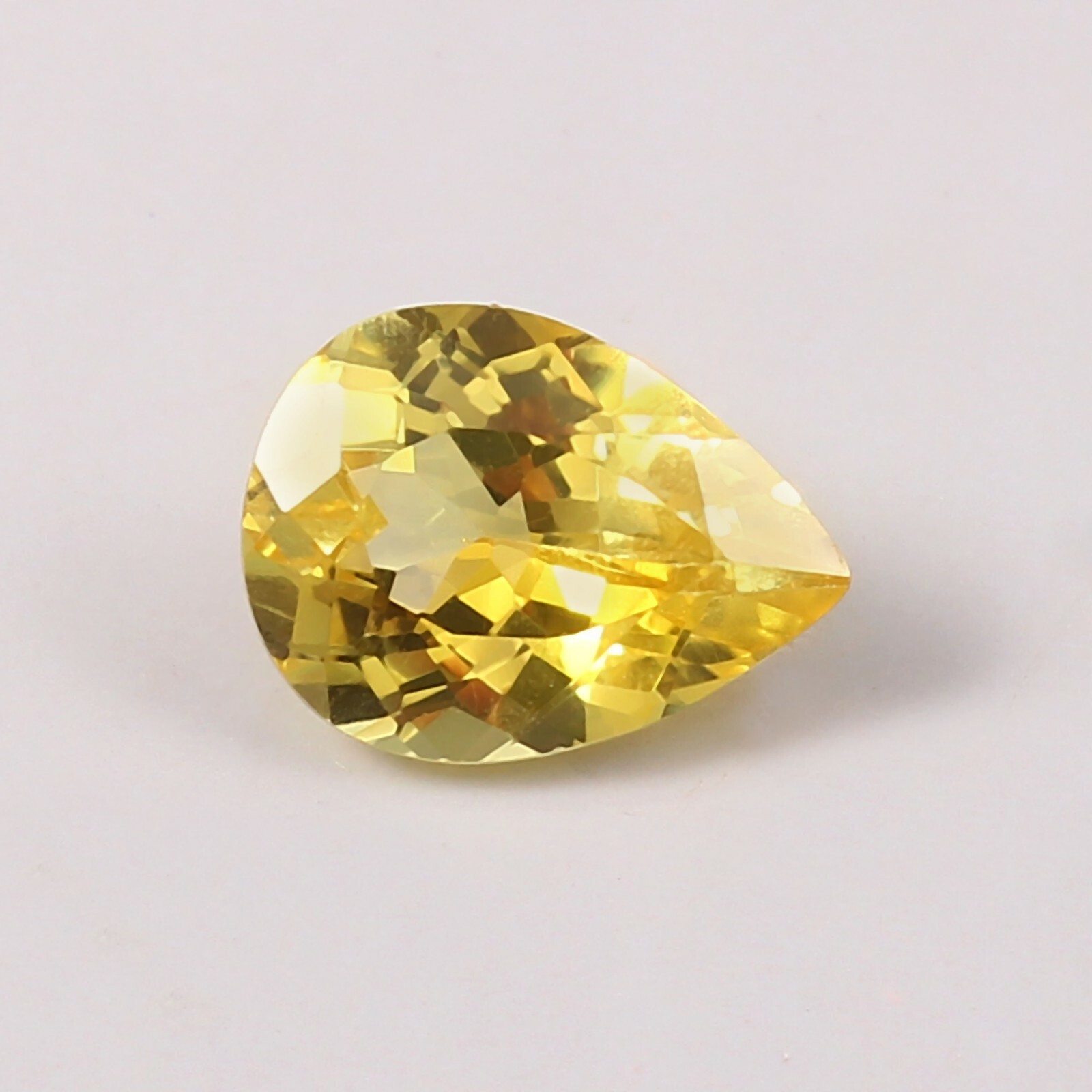 AAA Natural Flawless Ceylon Yellow Sapphire Loose Pear Gemstone Cut 4.13 CT