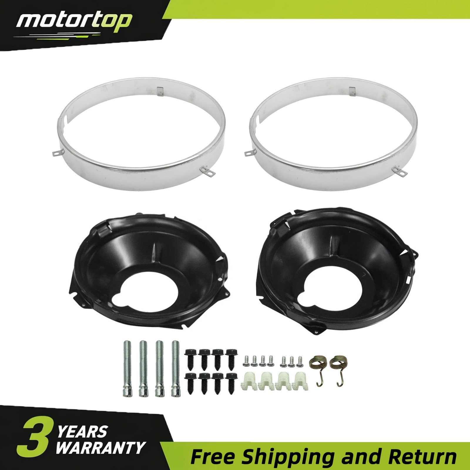 For 1967-1970 Chevy Camaro Nova 28pc Headlamp Retaining Ring Mounting Bucket Set