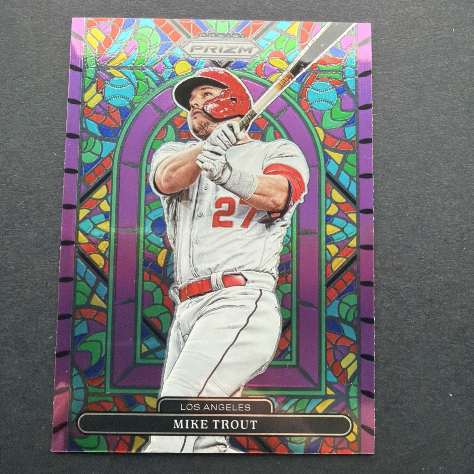 2022 Panini Prizm - Stained Glass Mike Trout #SG-5 Purple Prizm