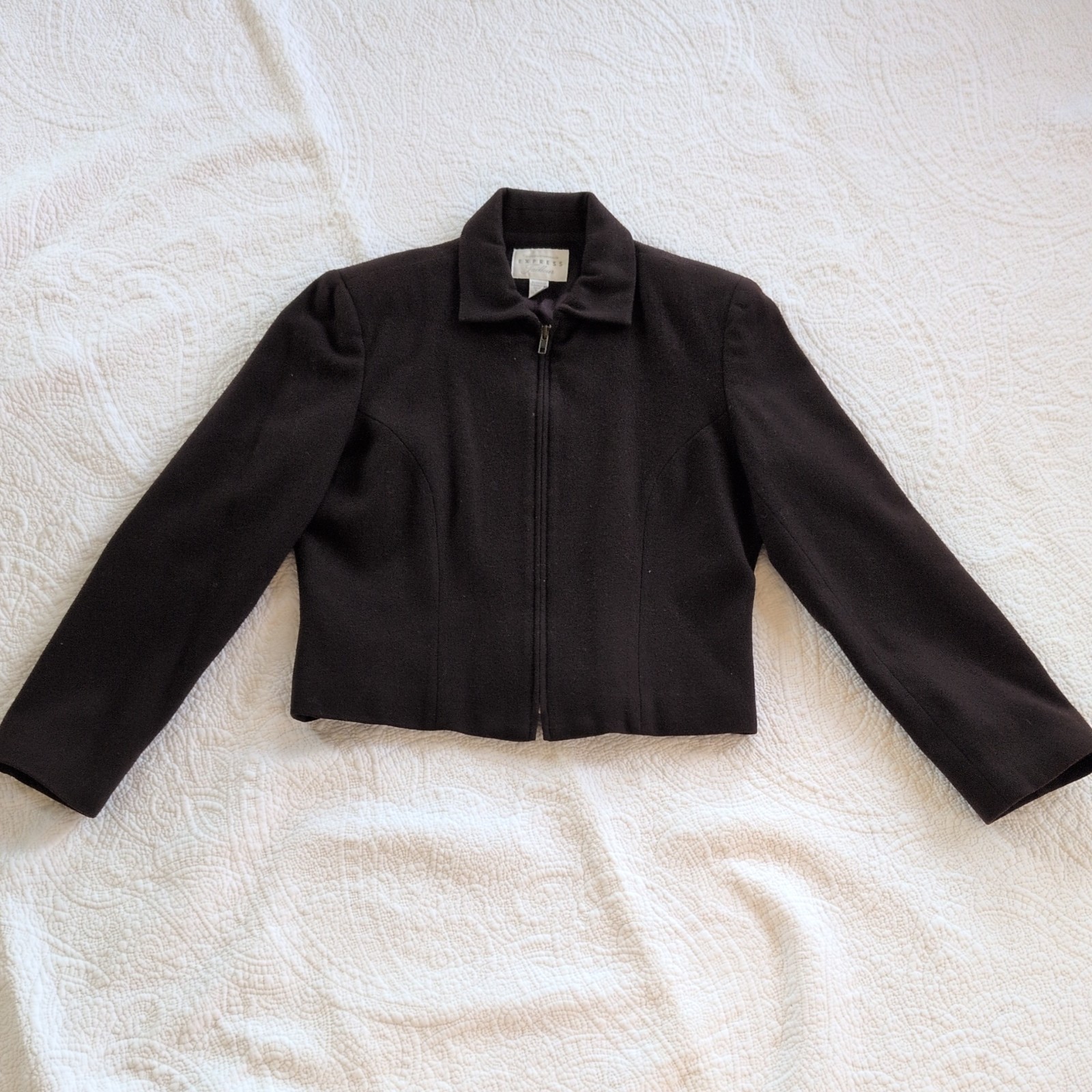 Vintage Express Compagnie Internationale Brown Wool Zip Jacket Size 7/8 Vintage Express Compagnie Internationale Brown Wool Zip Jacket Size 7/8