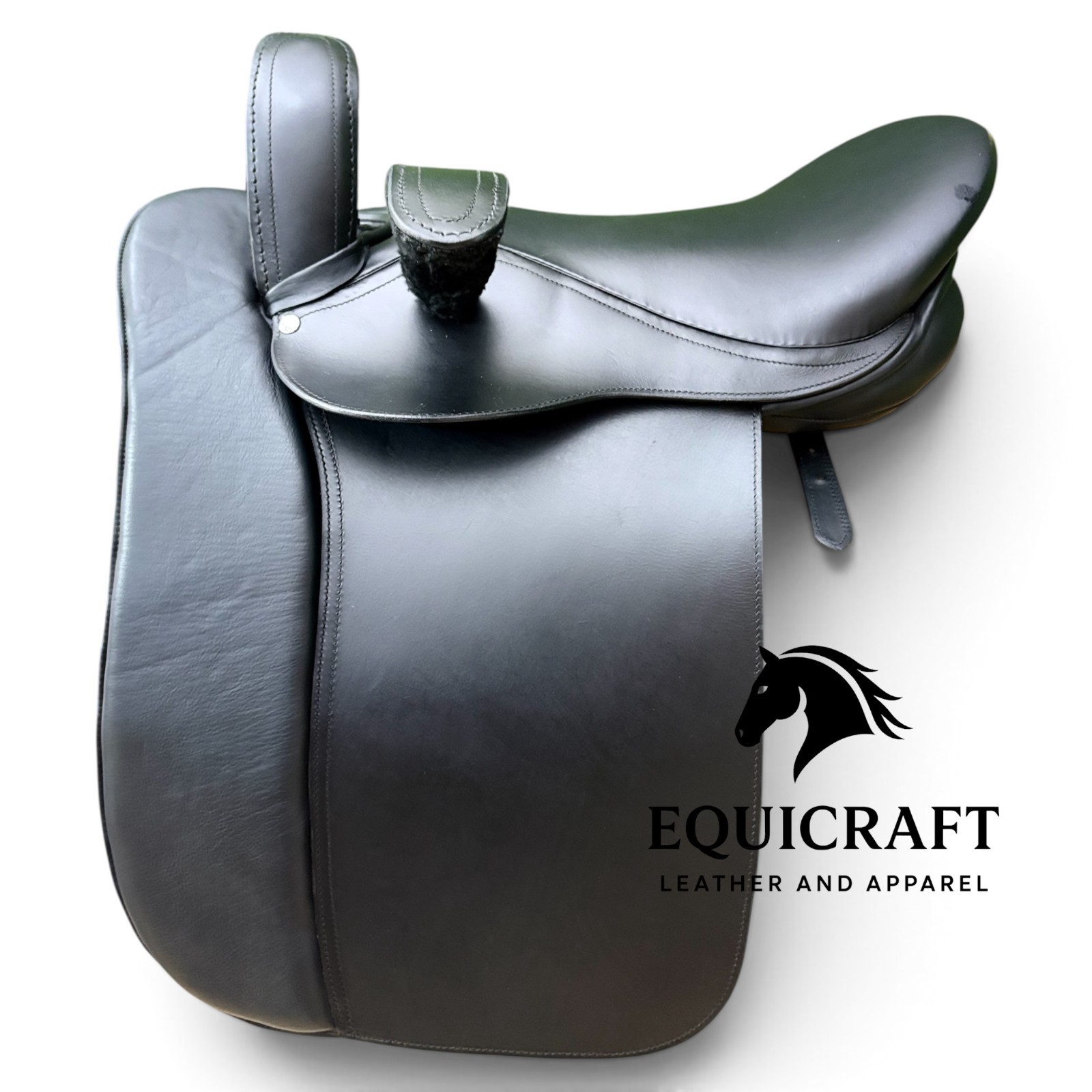 Genuine Leather Women\'s Side Saddle Handmade Black Horse Riding Equestrian