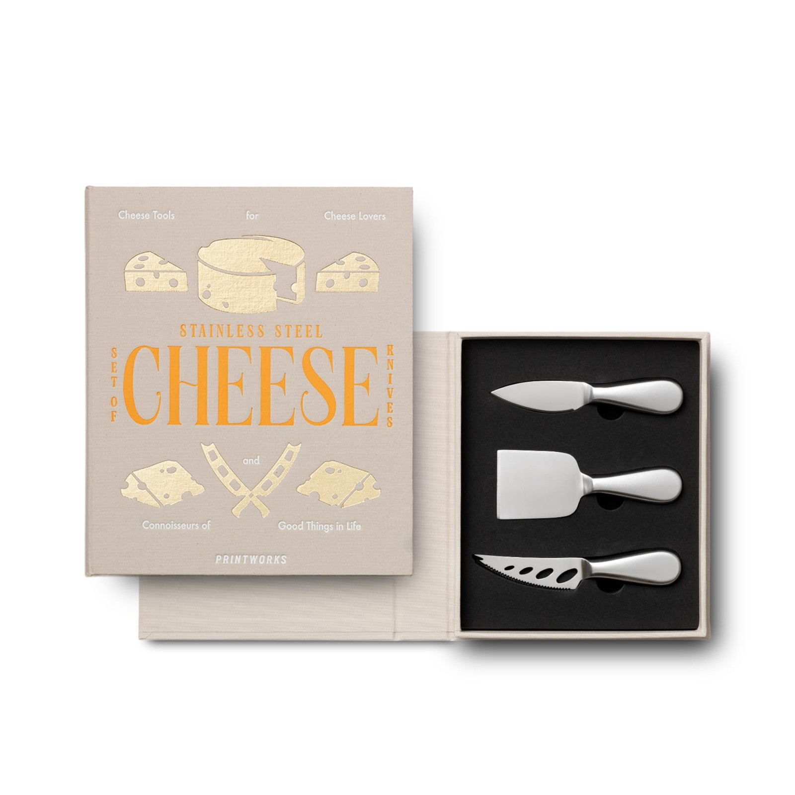 PrintWorks The Essentials, Cheese Knife Set – 3 Pieces Stainless Steel Gif PrintWorks The Essentials, Cheese Knife Set – 3 Pieces Stainless Steel Gif