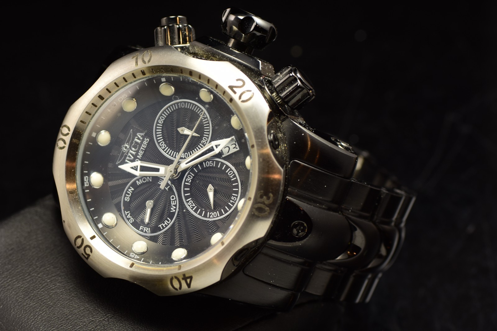 Invicta Reserve VENOM Men's 1000M Diver Watch Black Stainless Steel 53.7mm