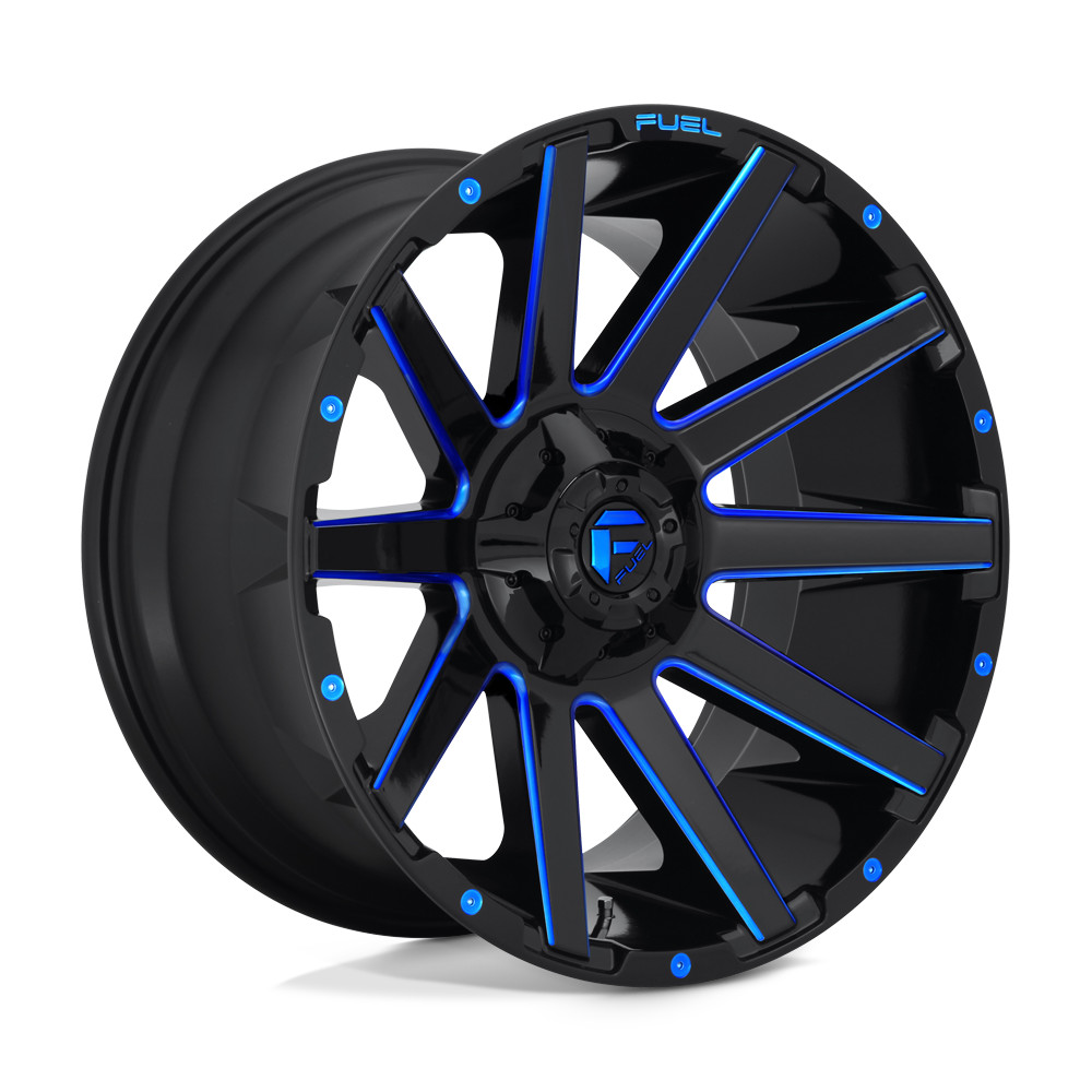 20x10 Fuel D644 CONTRA GLOSS BLACK BLUE TINTED Wheel 5x4.5/5x5 (-18mm)