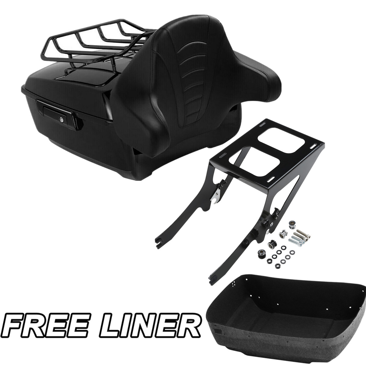 King Trunk 2 Up Mount Rack Pad Fit For Harley Heritage Classic 2018-2025 Black