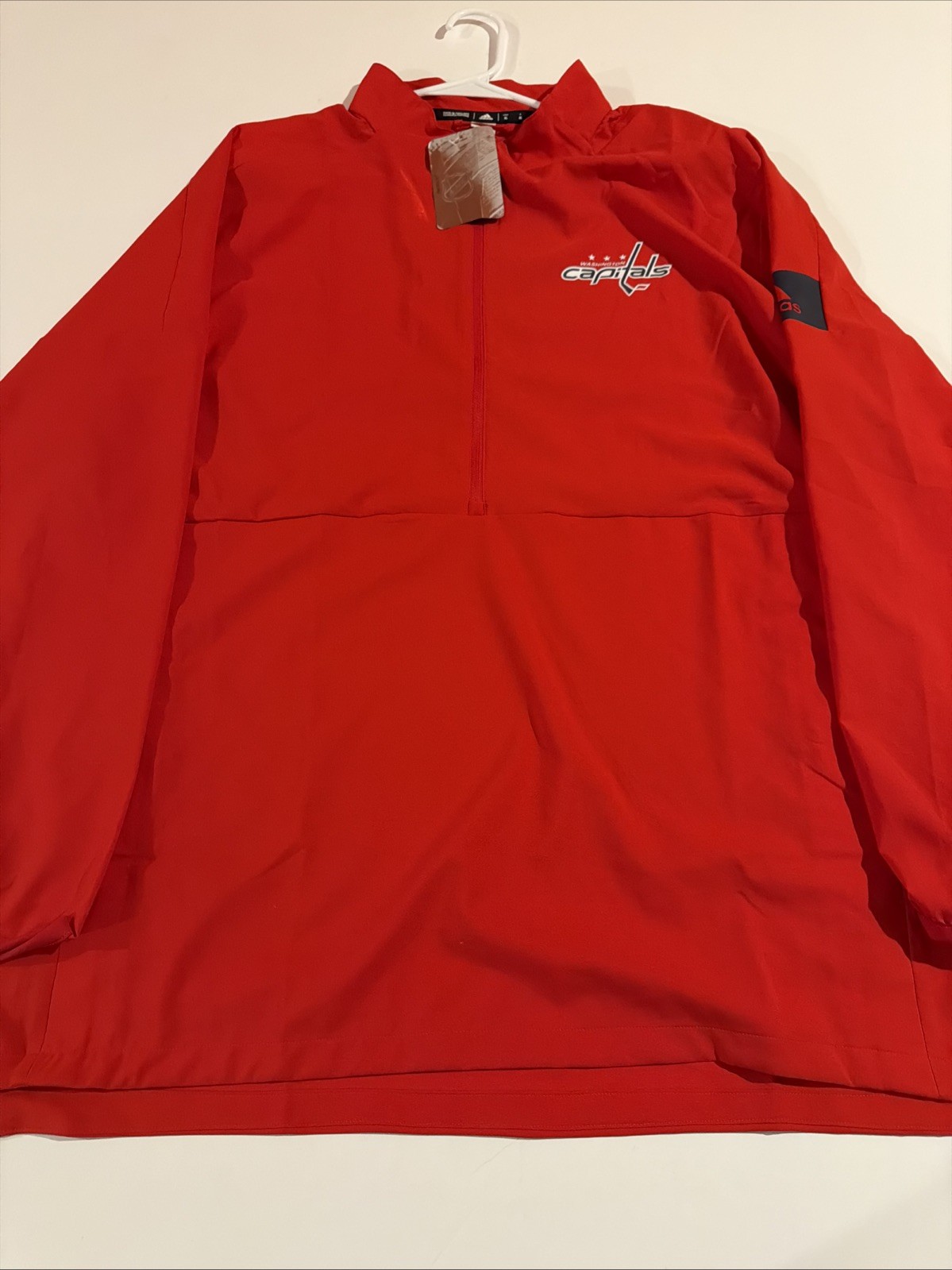 Adidas NHL Washington Capitals Game Mode 1/4 Zip Pullover Men\'s Sz XL Red FJ2012 Adidas NHL Washington Capitals Game Mode 1/4 Zip Pullover Men\'s Sz XL Red FJ2012