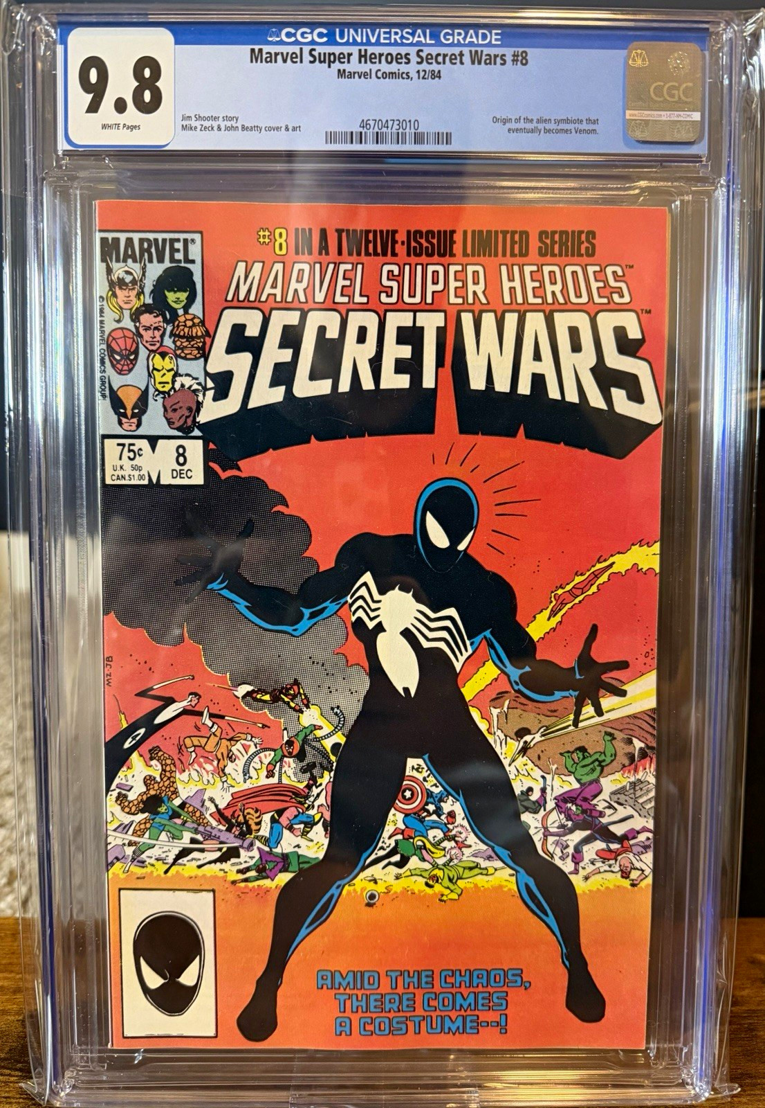 Secret Wars #8 CGC 9.8 White Pages