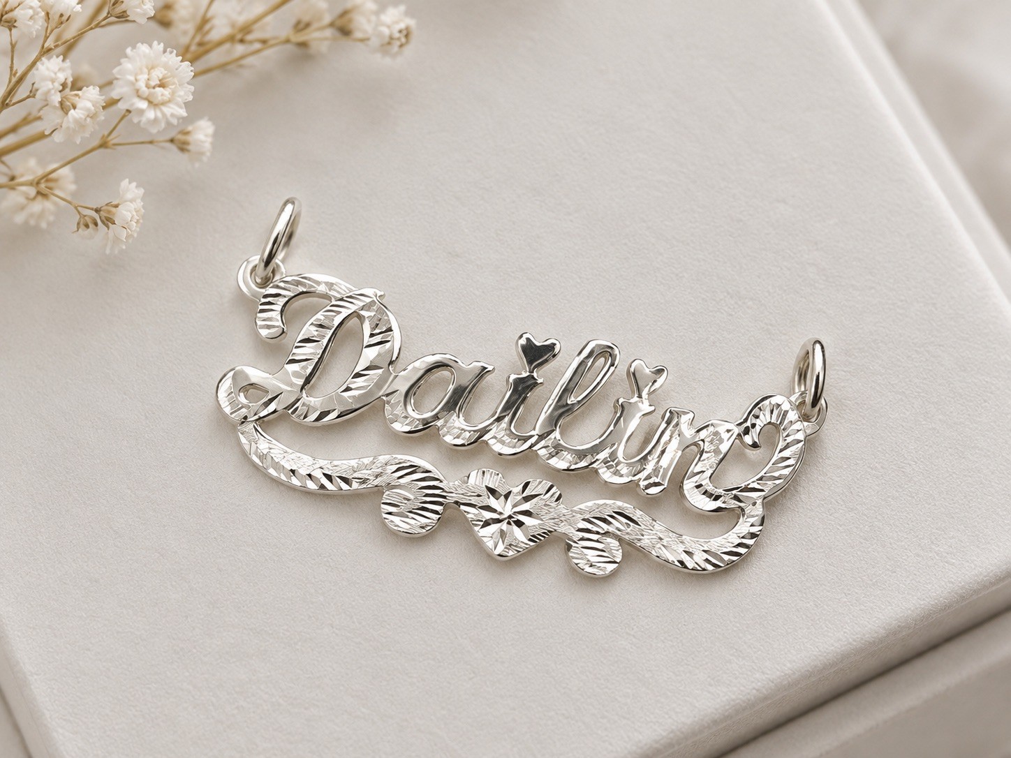 925 Sterling Silver Personalized Nameplate Necklace Custom Name Pendant