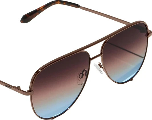 Quay Australia High Key Sunglasses Brown Frame/ Brown Blue Fade Lens 56mm Quay Australia High Key Sunglasses Brown Frame/ Brown Blue Fade Lens 56mm
