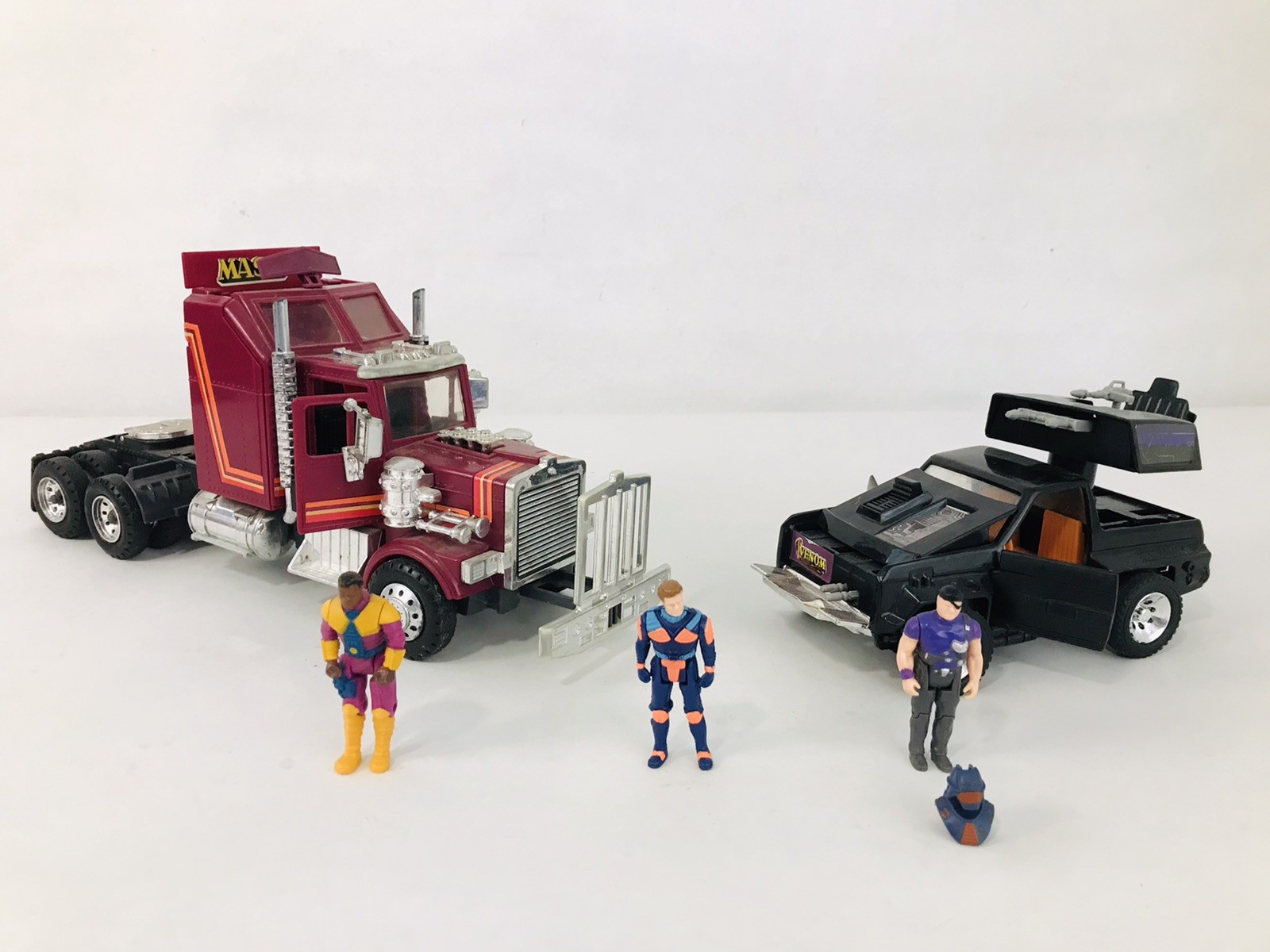 Vintage 1985 Kenner M.A.S.K Jackhammer And Rhino With Figures Mask Lot