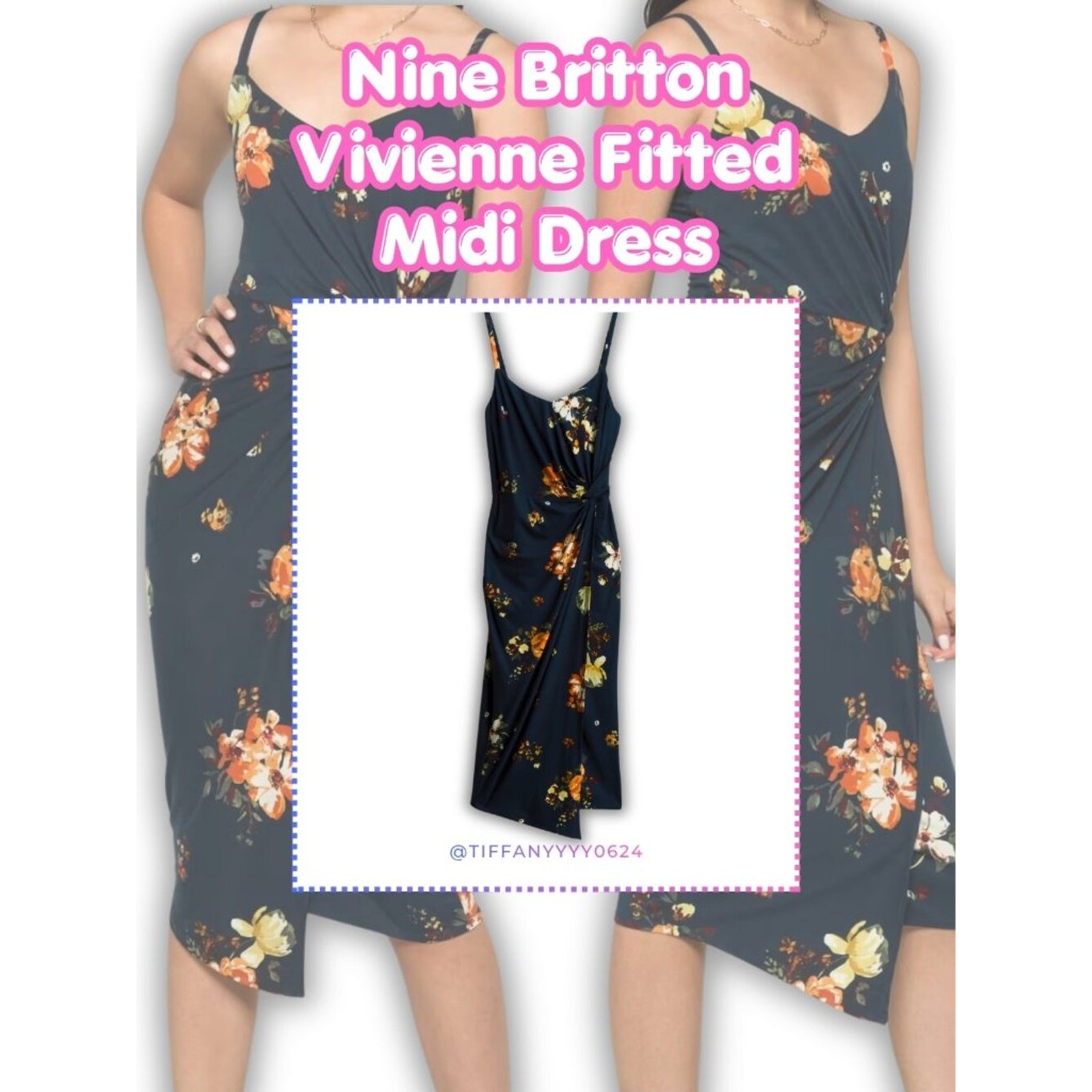 ❥ Nine Britton Vivienne Knit Fitted Midi Dress・Size M