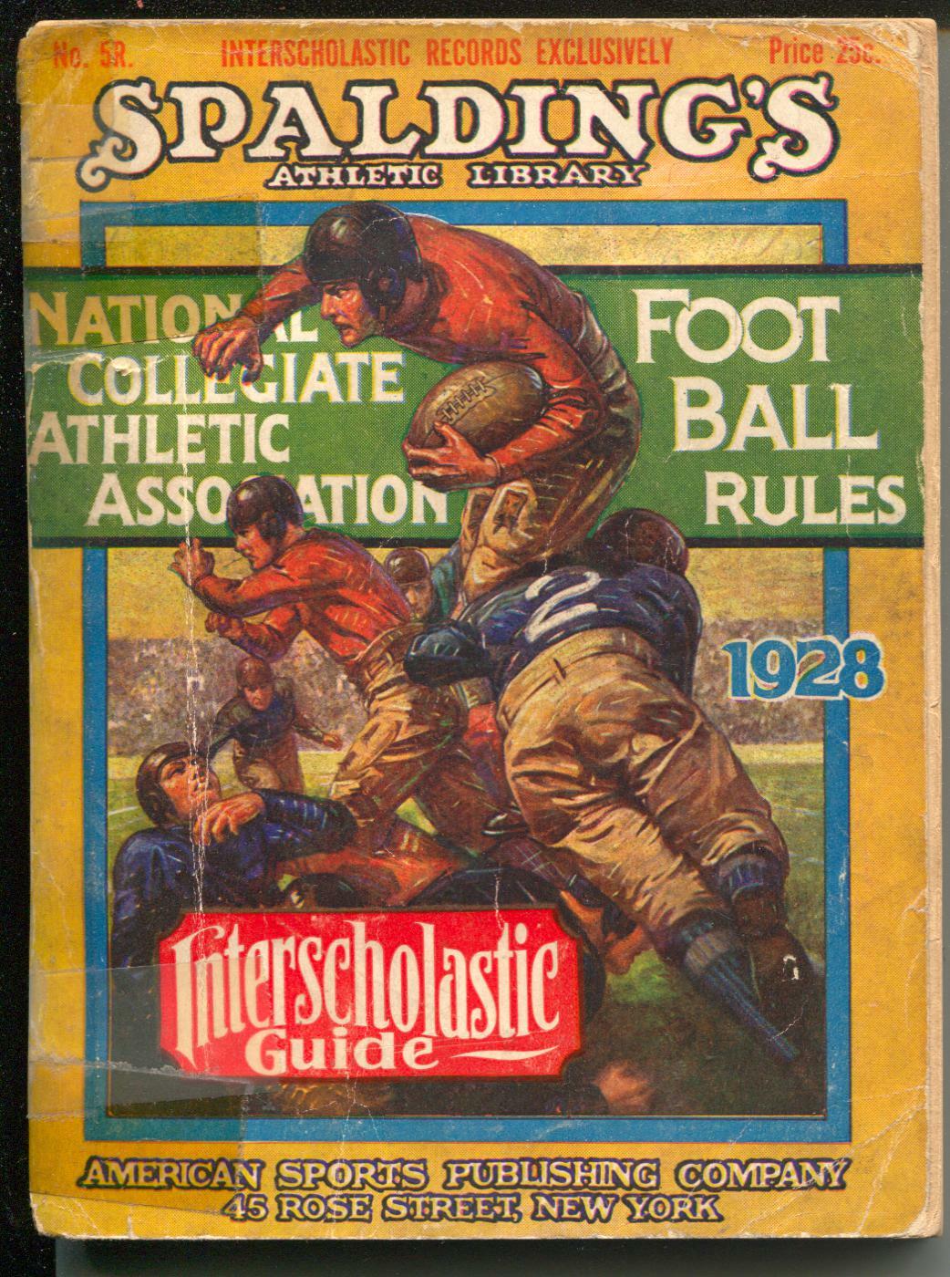 Spalding's Interscholastic Football Guide 1928-East Coast-high school-VG-