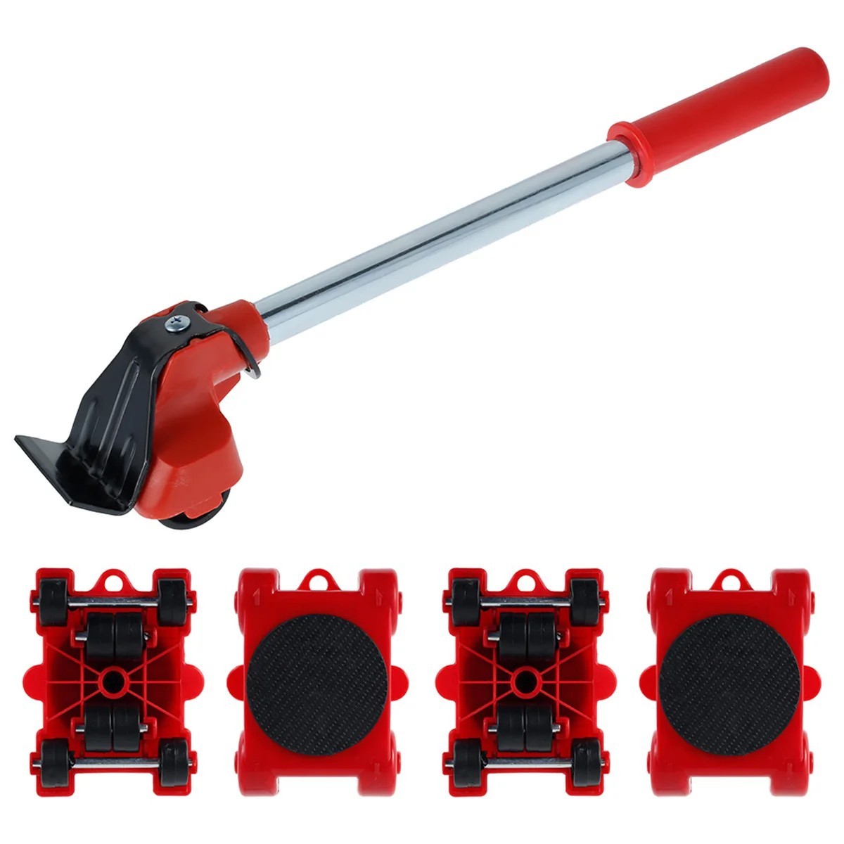 5PCS Heavy Duty Furniture Moving Tools Lifter Roller Wheels Transport Set