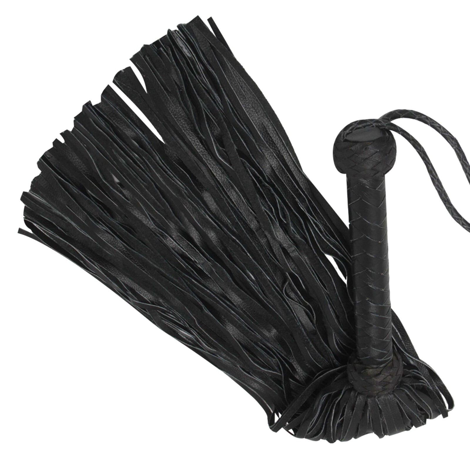 Real Cow Leather Flogger 75 Falls Black BDSM Crop Heavy Duty Thuddy Sex Whip