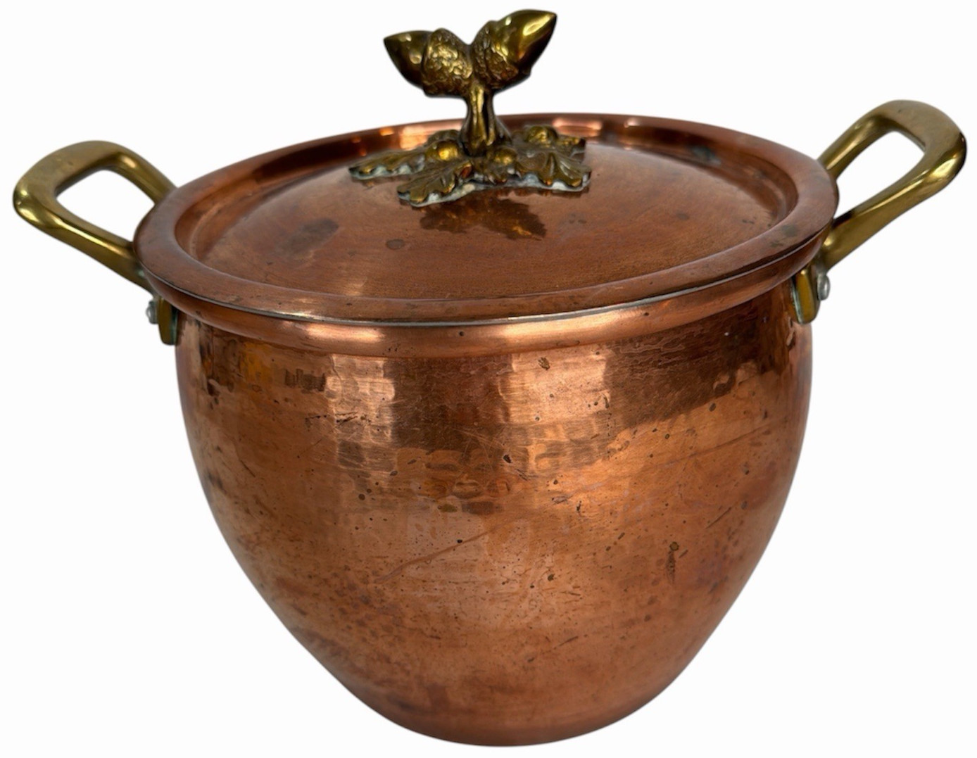 Ruffoni Historia 4.75 Qt Hammered Copper Stockpot Tin Lining Italy Ruffoni Historia 4.75 Qt Hammered Copper Stockpot Tin Lining Italy