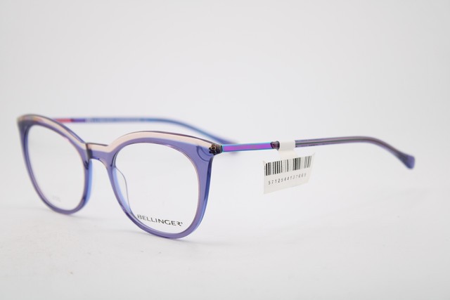 NEW BELLINGER DENMARK LESS-1912 C.618 PURPLE CLEAR AUTHENTIC EYEGLASSES 49-20 NEW BELLINGER DENMARK LESS-1912 C.618 PURPLE CLEAR AUTHENTIC EYEGLASSES 49-20