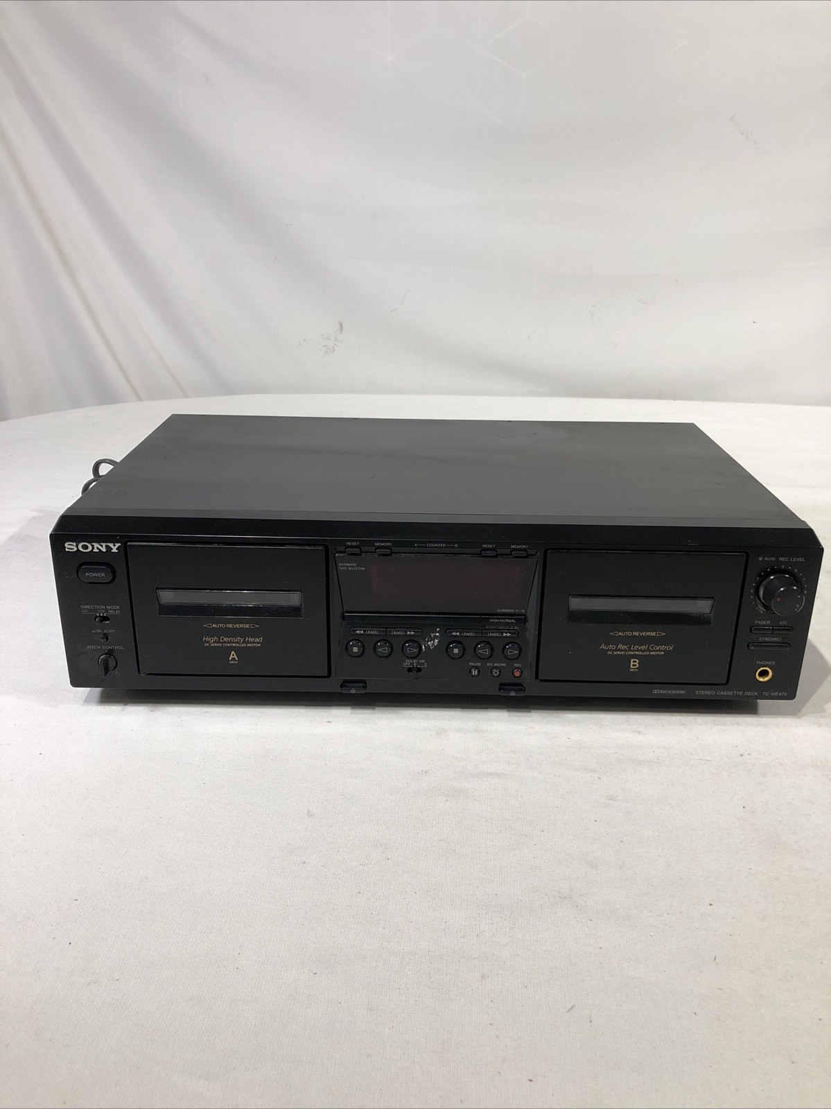 Sony TC-WE475 Auto Reverse High Density Head Stereo Dual Cassette Deck Sony TC-WE475 Auto Reverse High Density Head Stereo Dual Cassette Deck