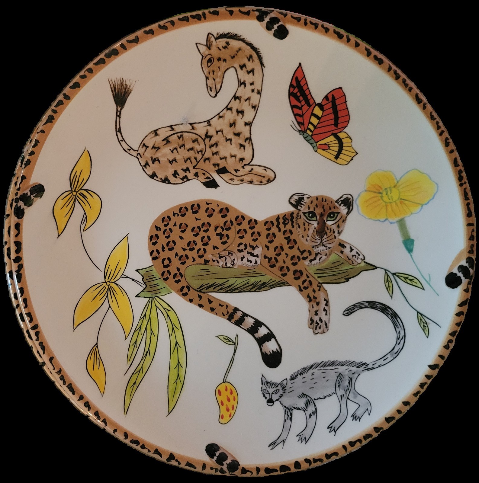 Lynn Chase Jungle Jubilee Hand Painted 8\ Lynn Chase Jungle Jubilee Hand Painted 8\