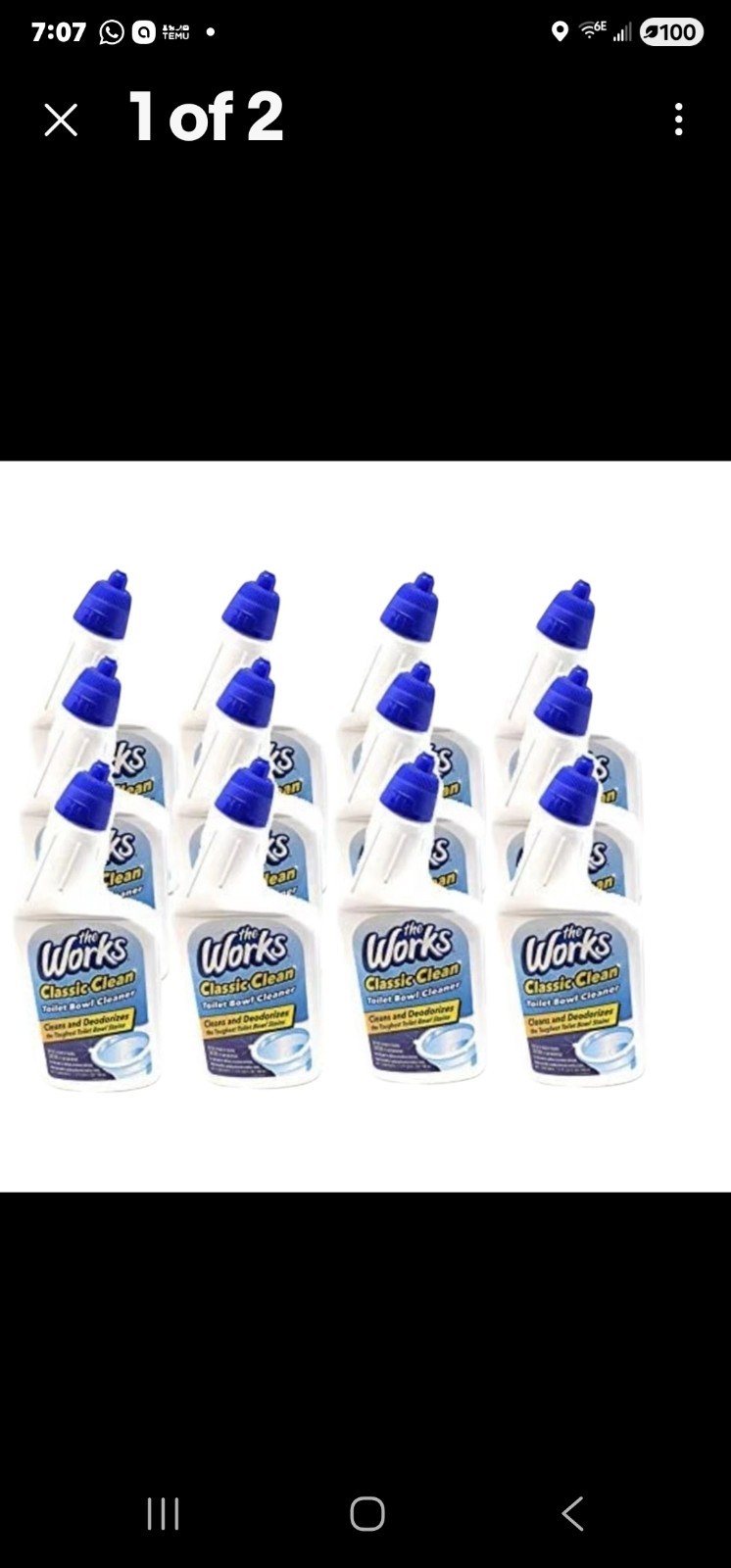 12 Pack The Works Classic Clean Toilet Bowl Cleaner 24 fl oz
