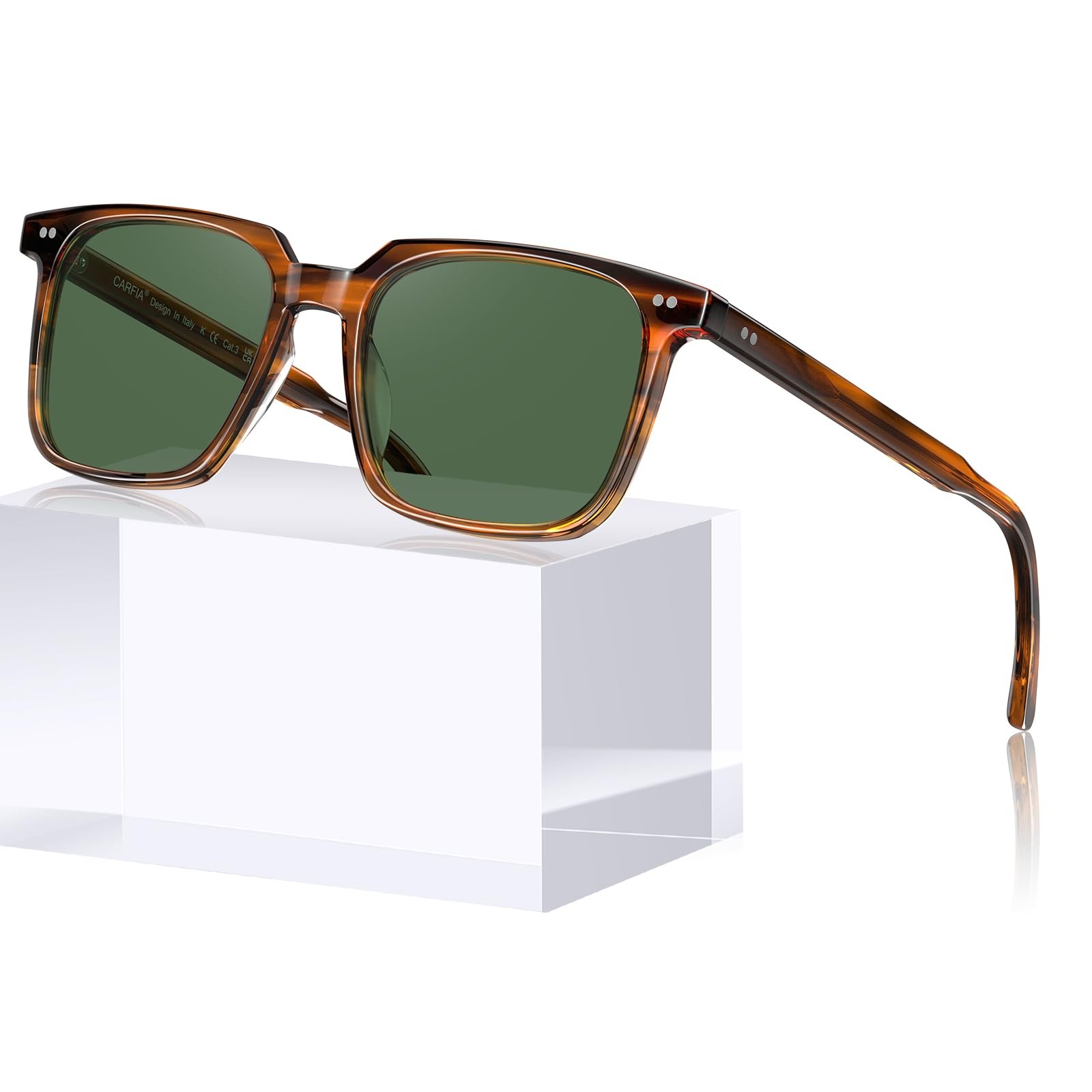 Cool Acetate Square Sunglasses for Men Polarized