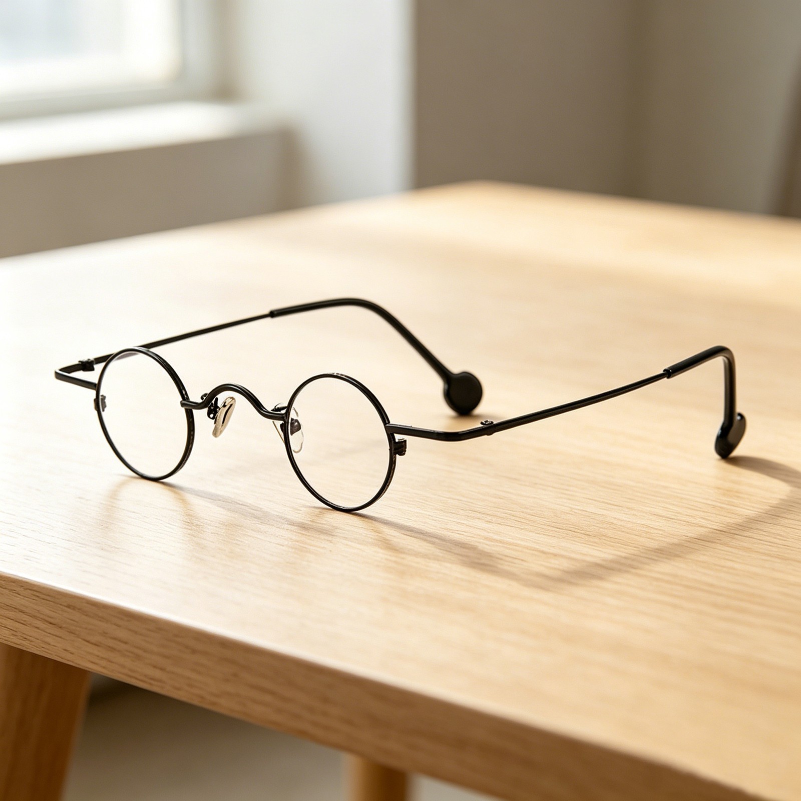 Retro Black Small Round Glasses Stainless Frame Men Classic Eyewear US Shipping