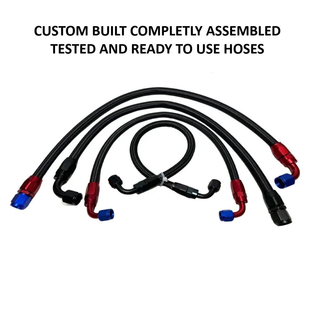 6AN 8AN 10AN Black Nylon Braided CPE Fuel Hose Oil Fuel Gas Line with Fitting