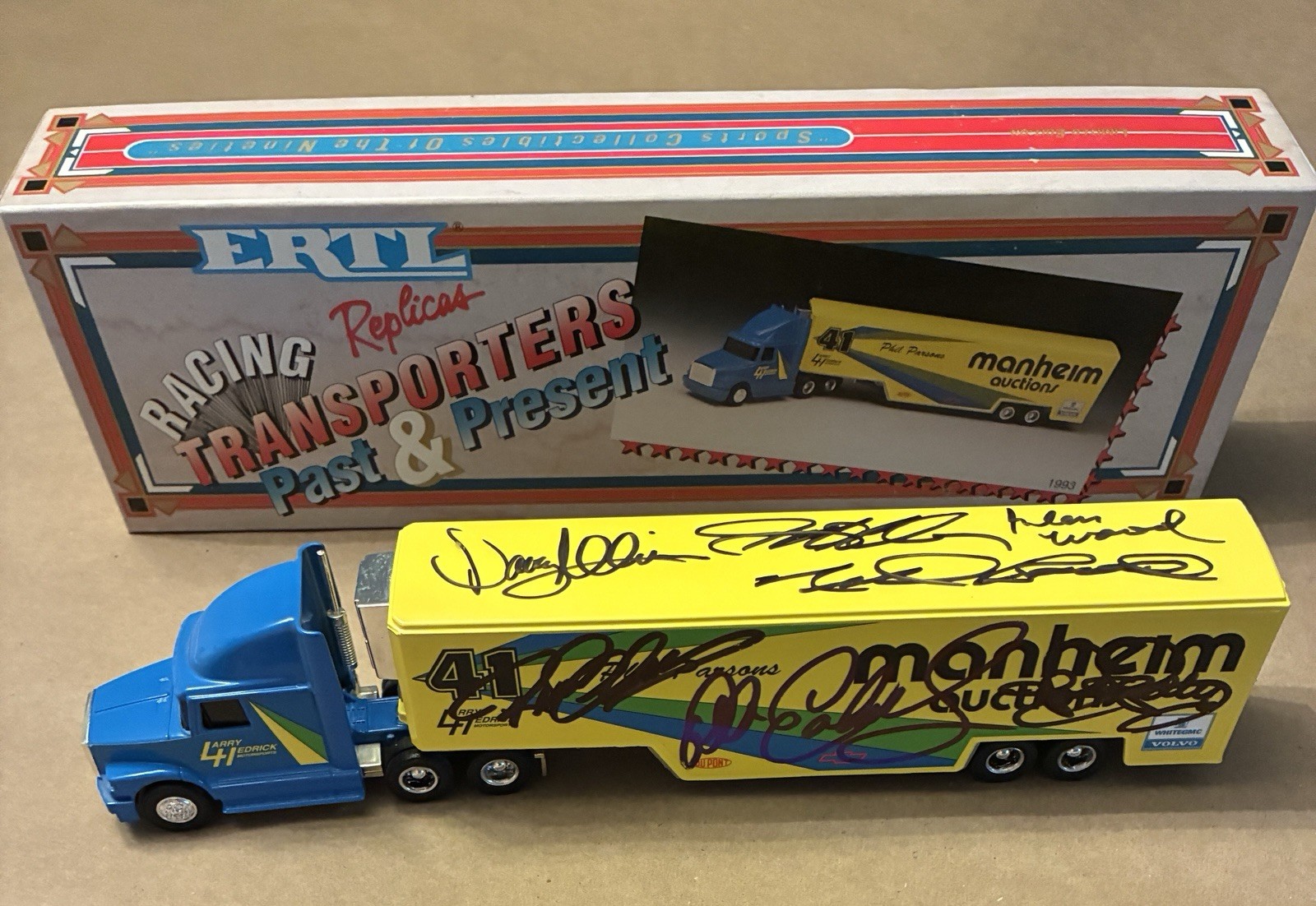 1993 ERTL Transporters Manheim Autographed Dale Earnhardt Sr +10 more 1993 ERTL Transporters Manheim Autographed Dale Earnhardt Sr +10 more