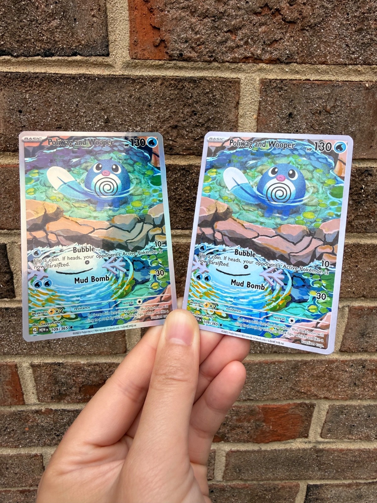 Poliwag and Wooper Fan Art Trading Card Handmade Custom Collectible Card