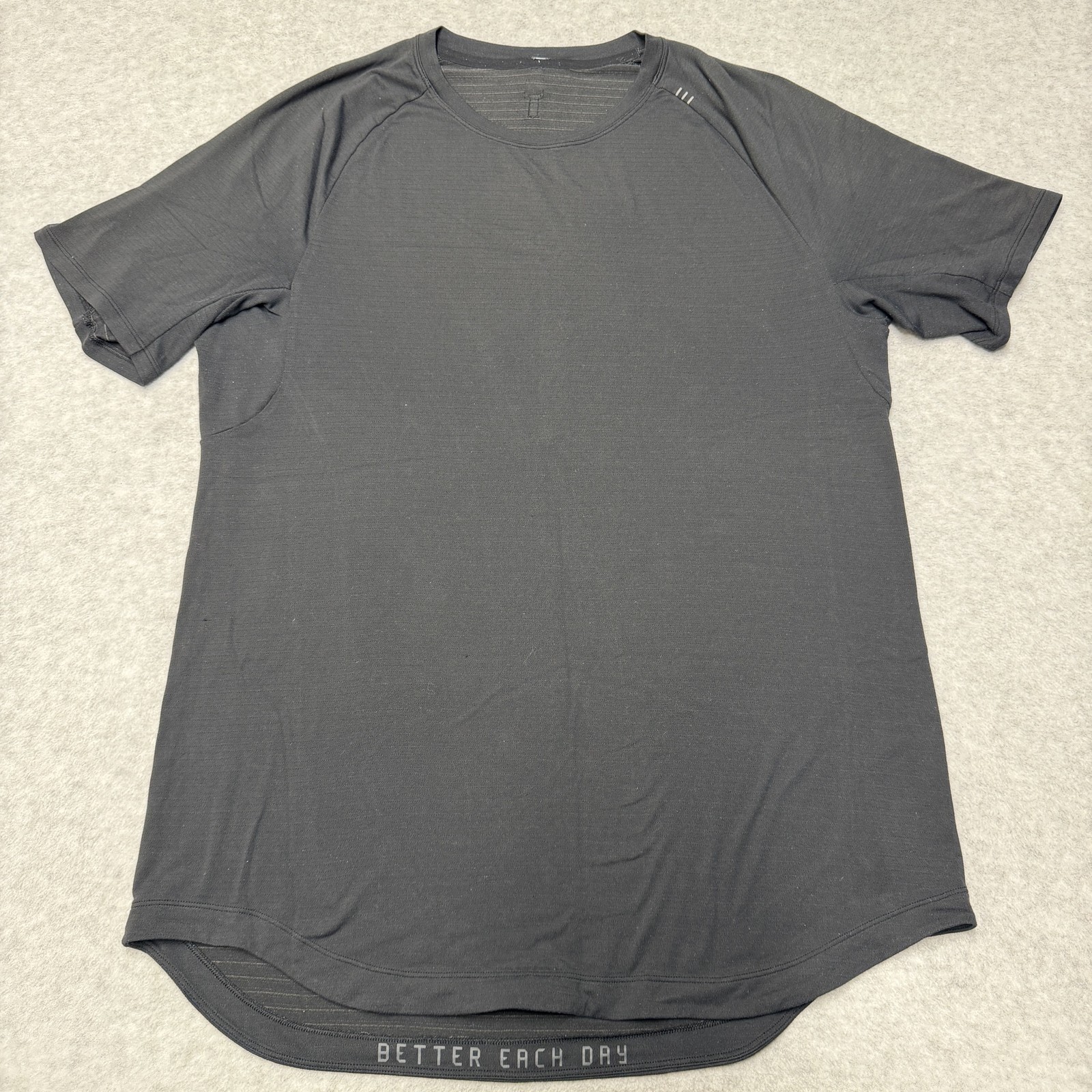 Lululemon Drysense Shirt Mens Large Black Short Sleeve Athletic Better Each Day