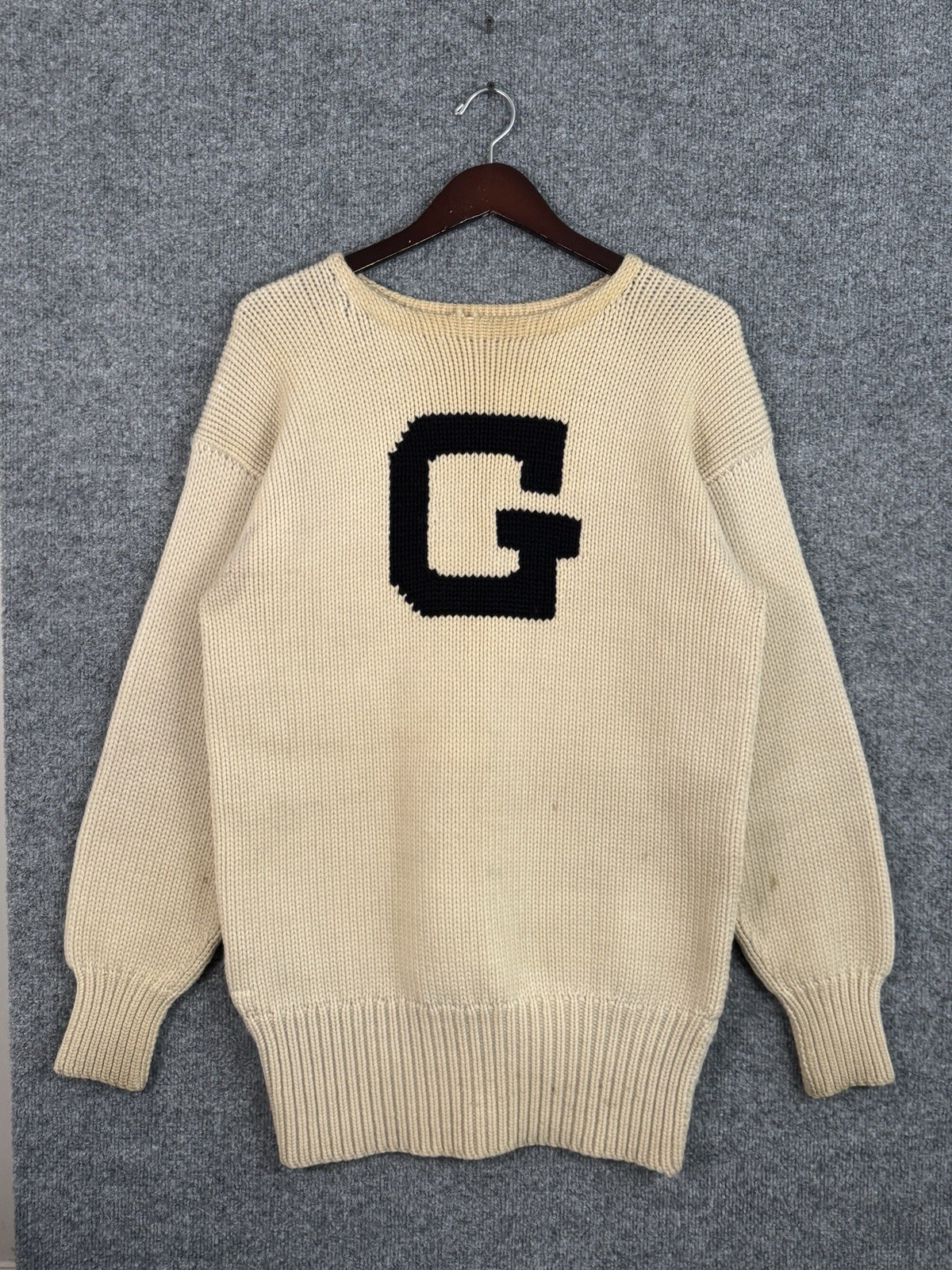Vintage Spalding 1920s Heavy Knit Sweater Thick Cable 1930s True College Fits XL Vintage Spalding 1920s Heavy Knit Sweater Thick Cable 1930s True College Fits XL