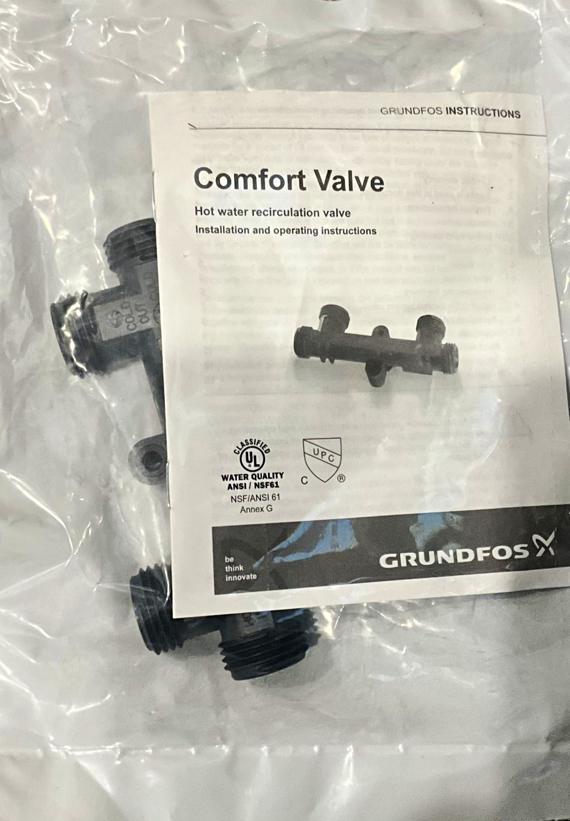 Grundfos Comfort Valve Hot Water Recirculation Valve for Recirc System 595926 Grundfos Comfort Valve Hot Water Recirculation Valve for Recirc System 595926