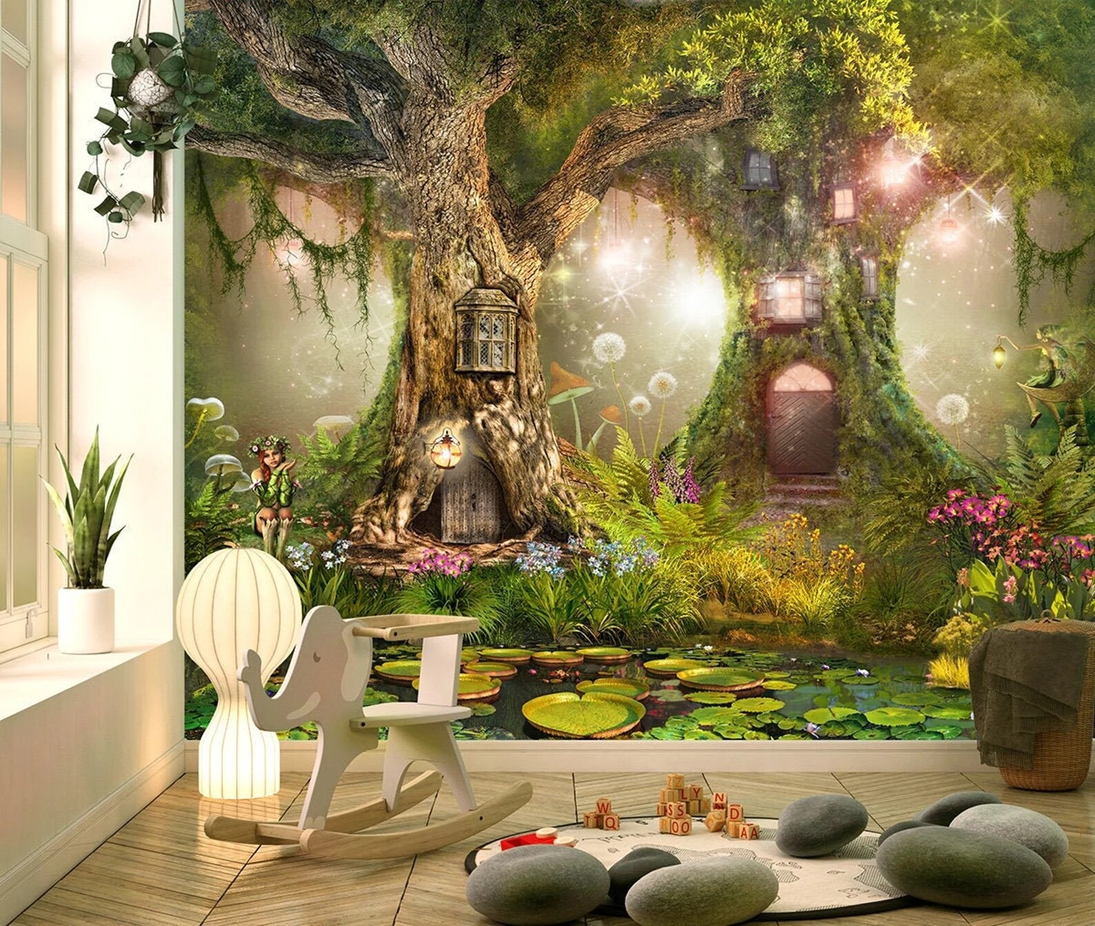 Enchanted Forest Wallpaper | Peel and Stick Wall Mural | Fantasy Nursery Decor