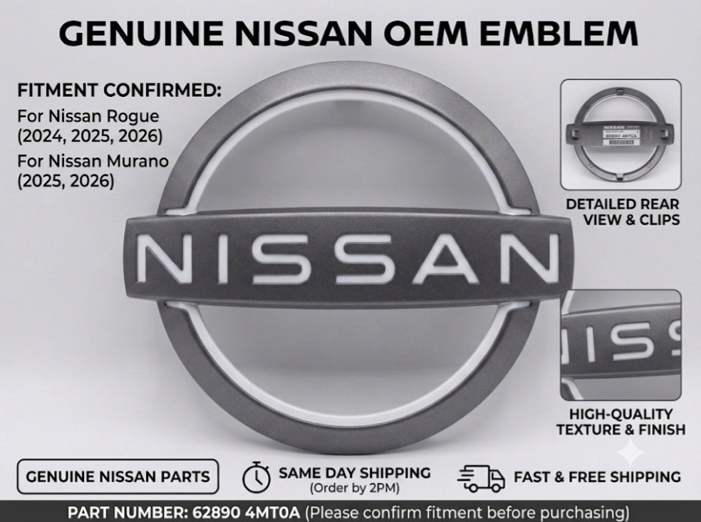 Genuine Nissan Grille Emblem 62890-4MT0A NEW 0EM 628904MT0A Genuine Nissan Grille Emblem 62890-4MT0A NEW 0EM 628904MT0A