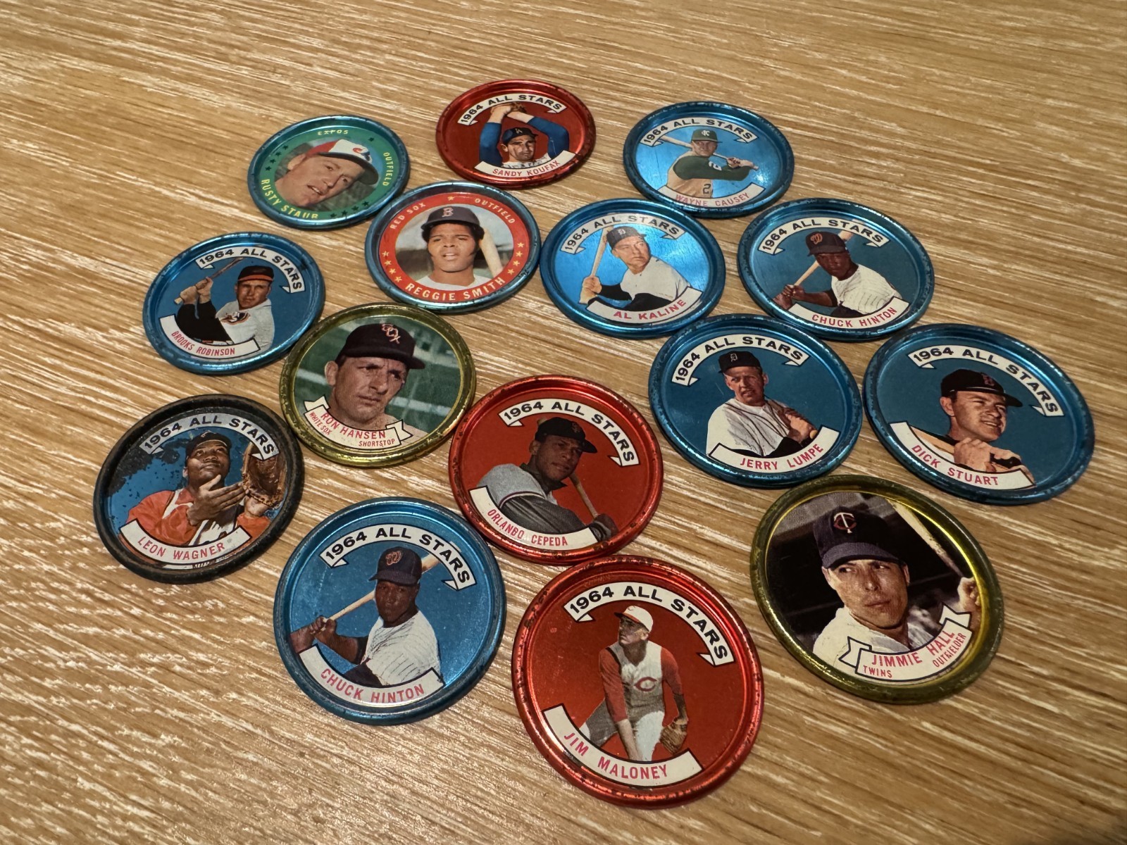 1964 Topps Baseball Coins Vintage Lot of 15-Rare N.L. Error Backs & Sandy Koufax