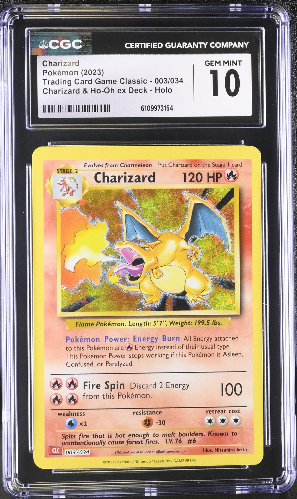 Charizard CLC 003/034 CGC 10 Gem Mint Pokemon English Charizard CLC 003/034 CGC 10 Gem Mint Pokemon English