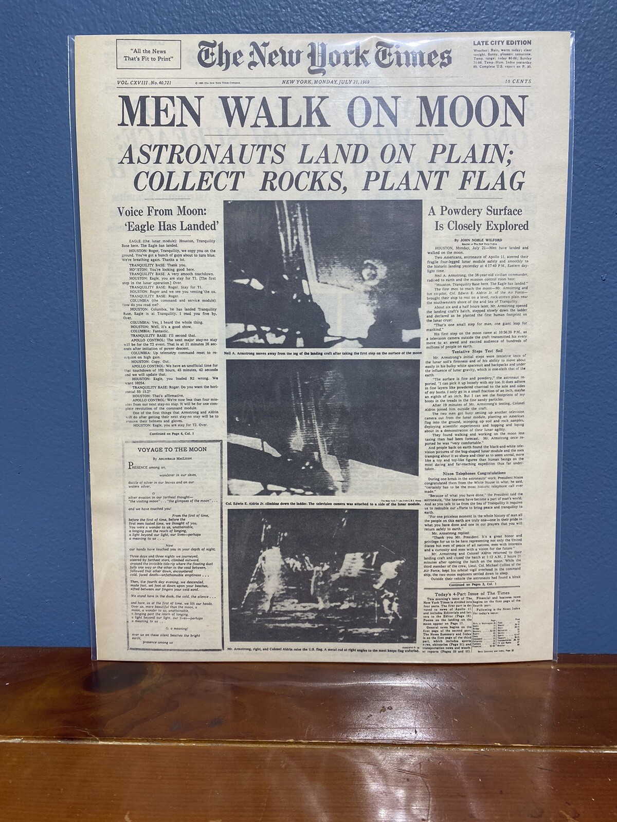 VINTAGE NEWSPAPER HEADLINE ~ MAN WALKS ON THE MOON NASA USA NEIL ARMSTRONG 1969 VINTAGE NEWSPAPER HEADLINE ~ MAN WALKS ON THE MOON NASA USA NEIL ARMSTRONG 1969