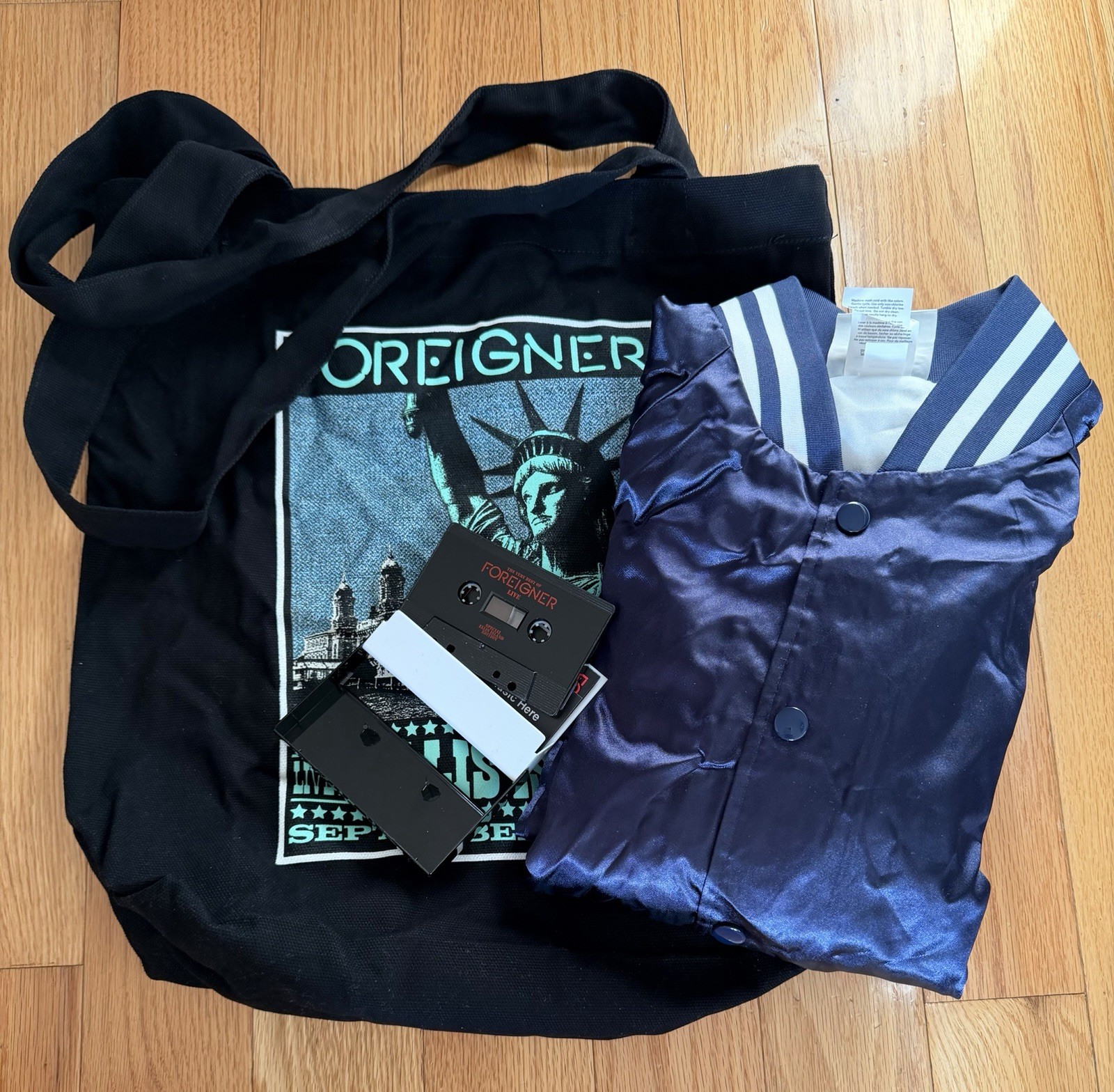 Foreigner 50th Anniversary Ellis Island 2025 Concert Swag TOTE, LRG Jacket, & Ca Foreigner 50th Anniversary Ellis Island 2025 Concert Swag TOTE, LRG Jacket, & Ca